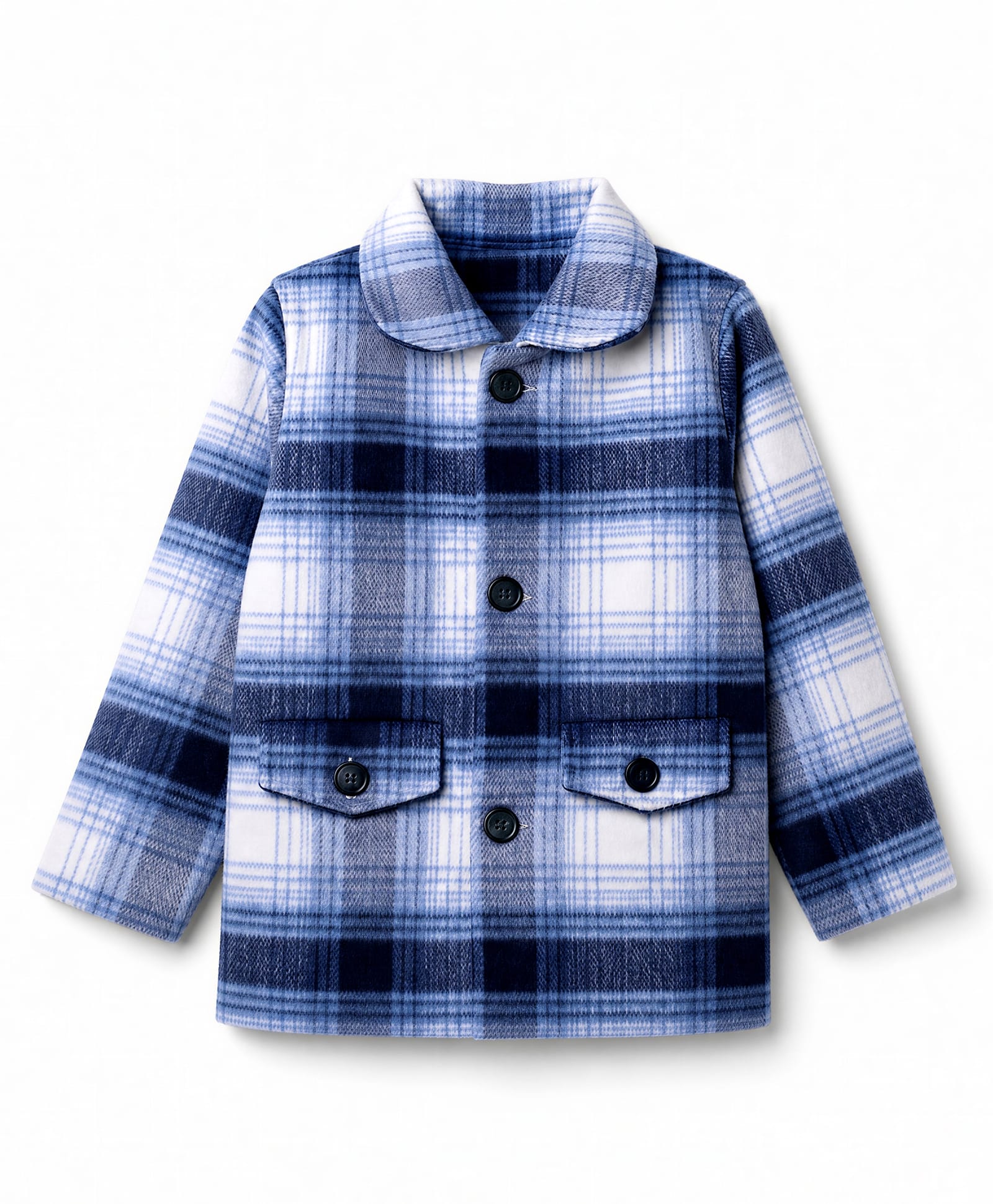 Babyhug Woven Coat with Full Sleeves and Checks Print - Light Blue-picture-24