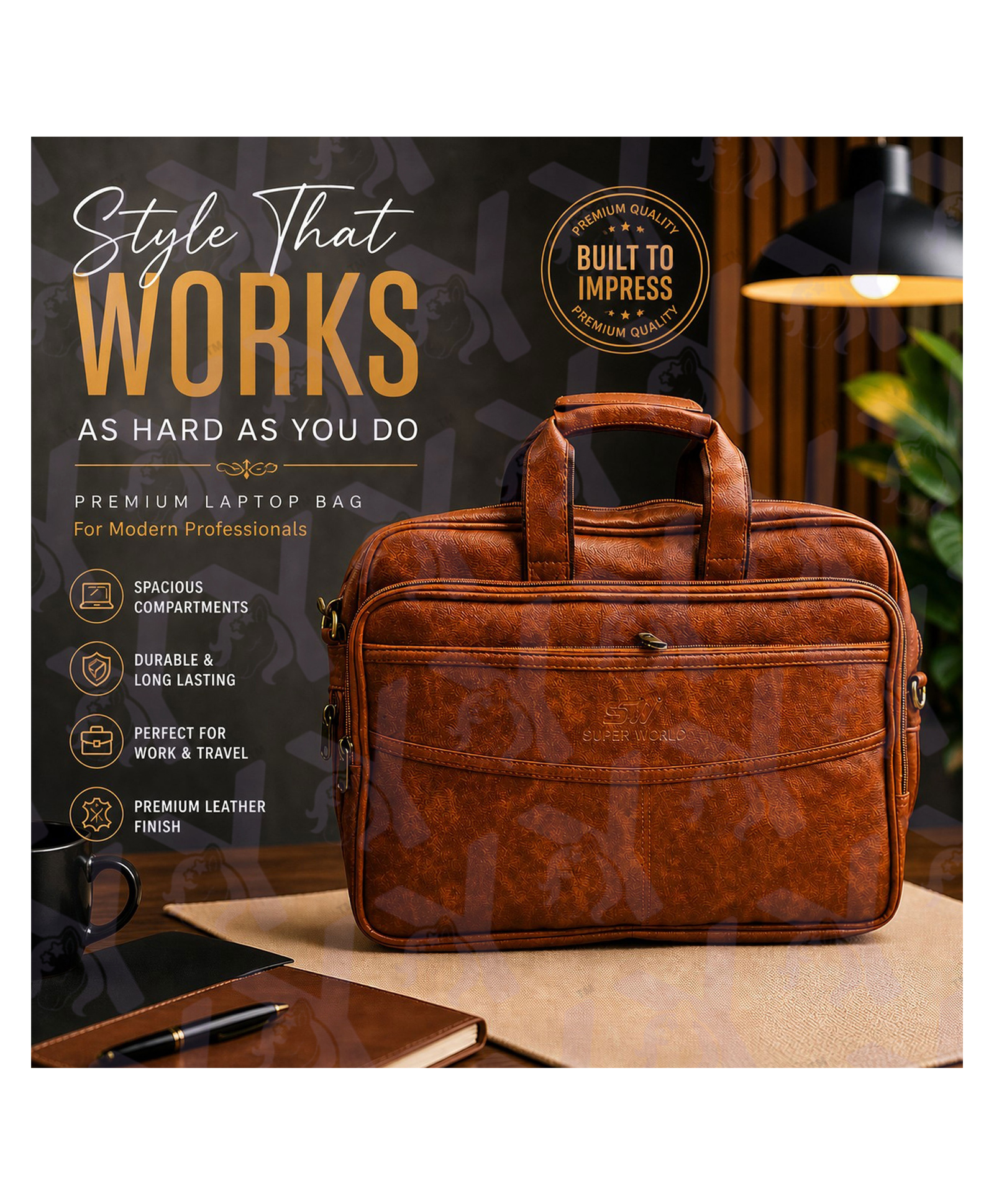 Yunicorn Max Elite Professional Commuter/ Executive Briefcase/ Office Laptop Bag / Trendy Briefcase/ Office Satchel / Global Workbag - Colour may vary-image-27