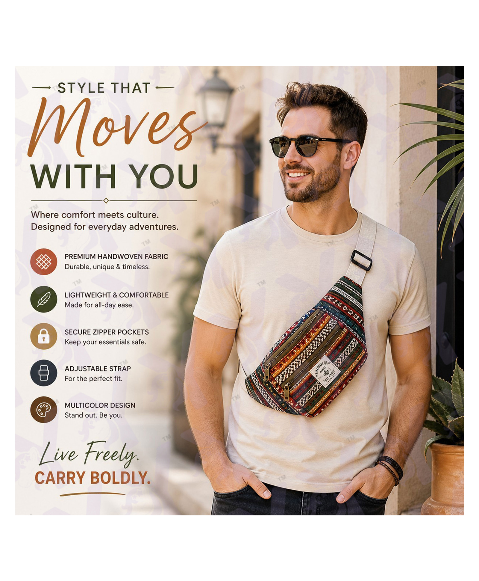 Yunicorn Max Unisex Boho Style/ Sling Bag / Hippie Chic Style/ Men's Crossbody Sling/ Mens Accessories/ Women Bag/ Unisex Bg/ Travel Essential Bag-picture-21