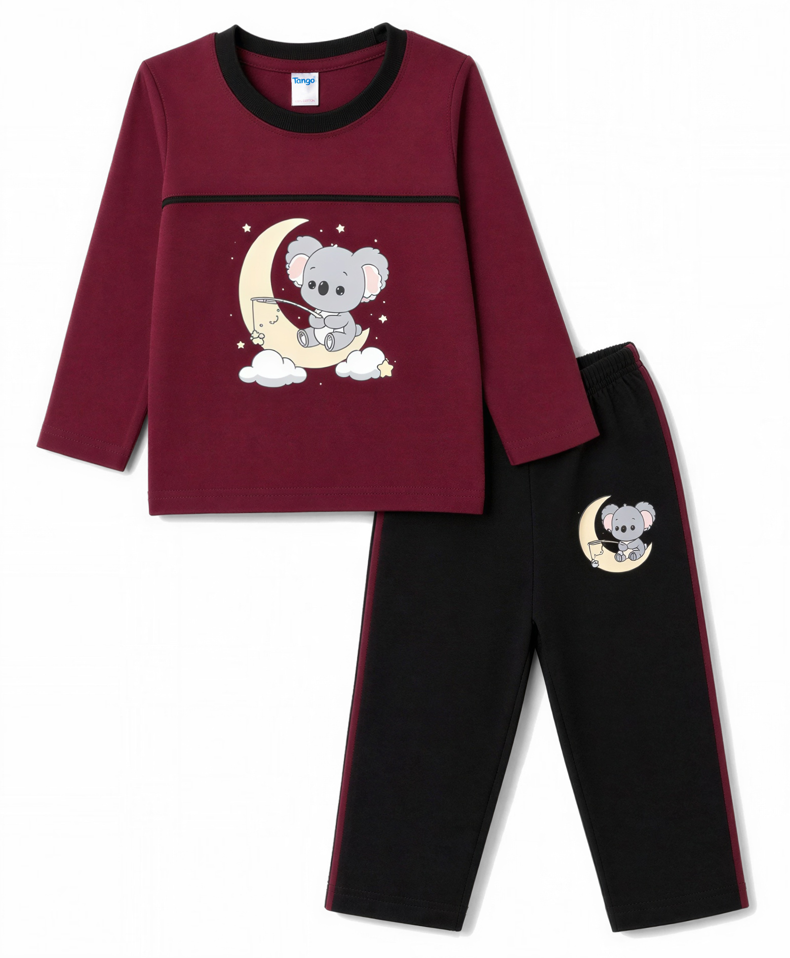 Tango Single Jersey Knit Full Sleeves T-Shirt and Pant With Animal Print - Brown-picture-20