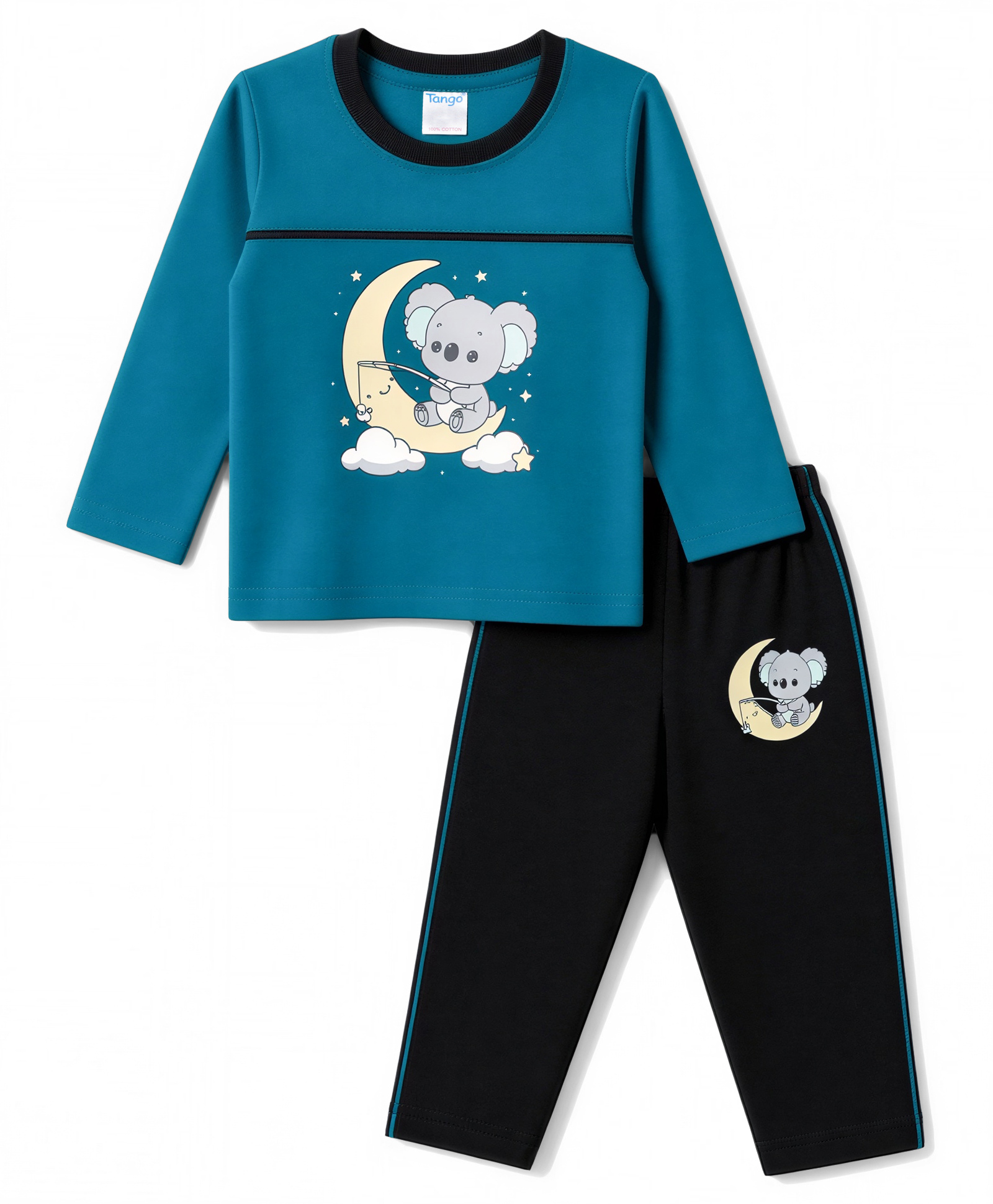 Tango Single Jersey Knit Full Sleeves T-Shirt and Pant With Animal Print - Blue-picture-11
