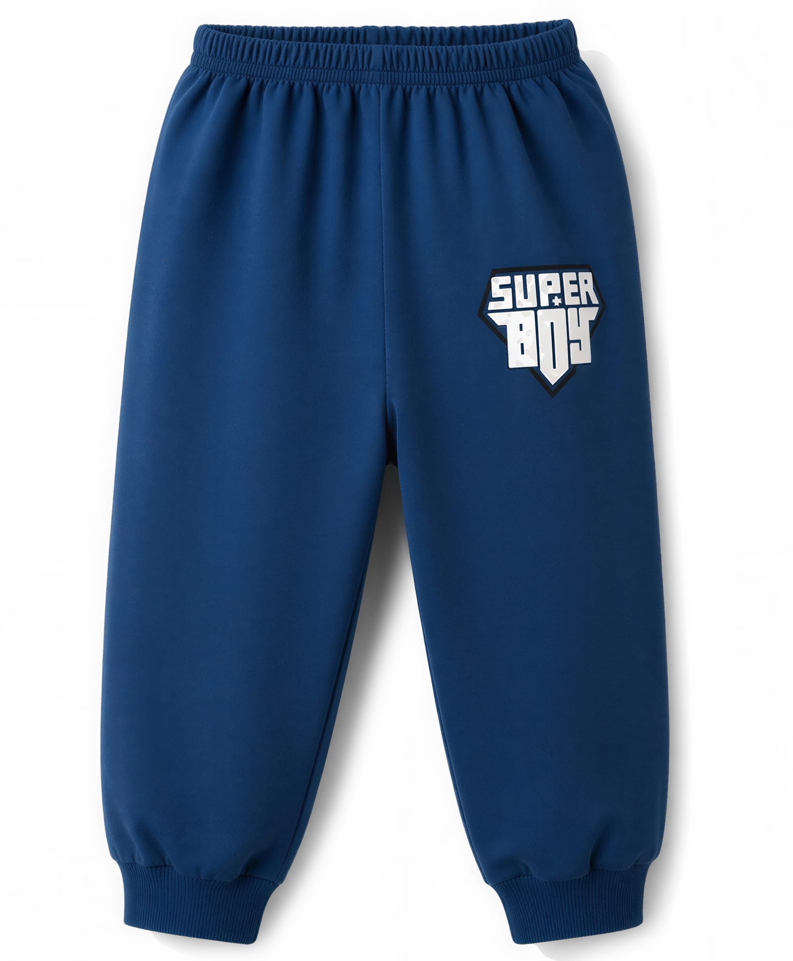 Tango Looper Knit Full Length Lounge Pant with Super Boy Text Print - Blue-image-18