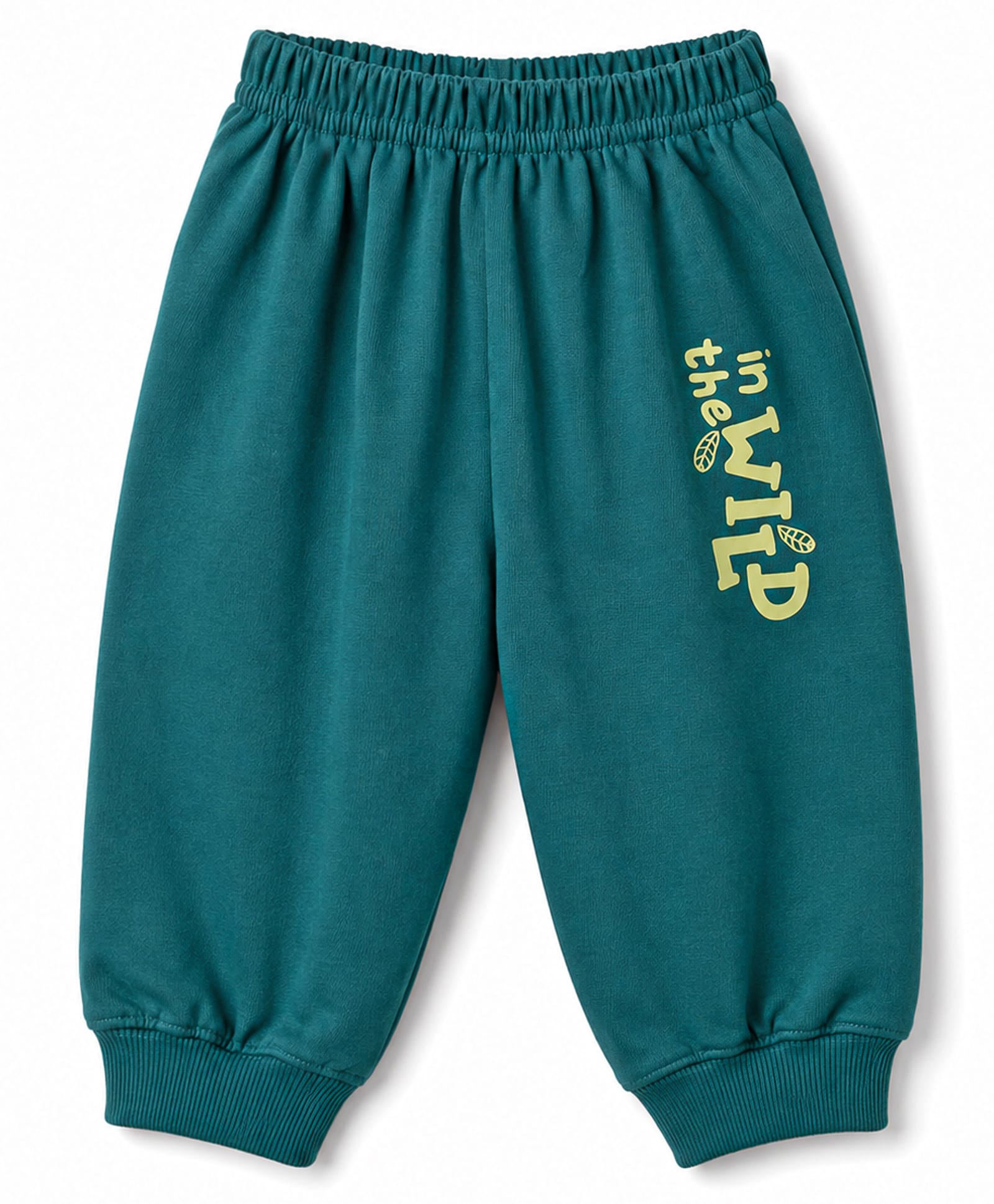 Tango Looper Knit Full Length Lounge Pant with Text Print - Teal Blue-image-42