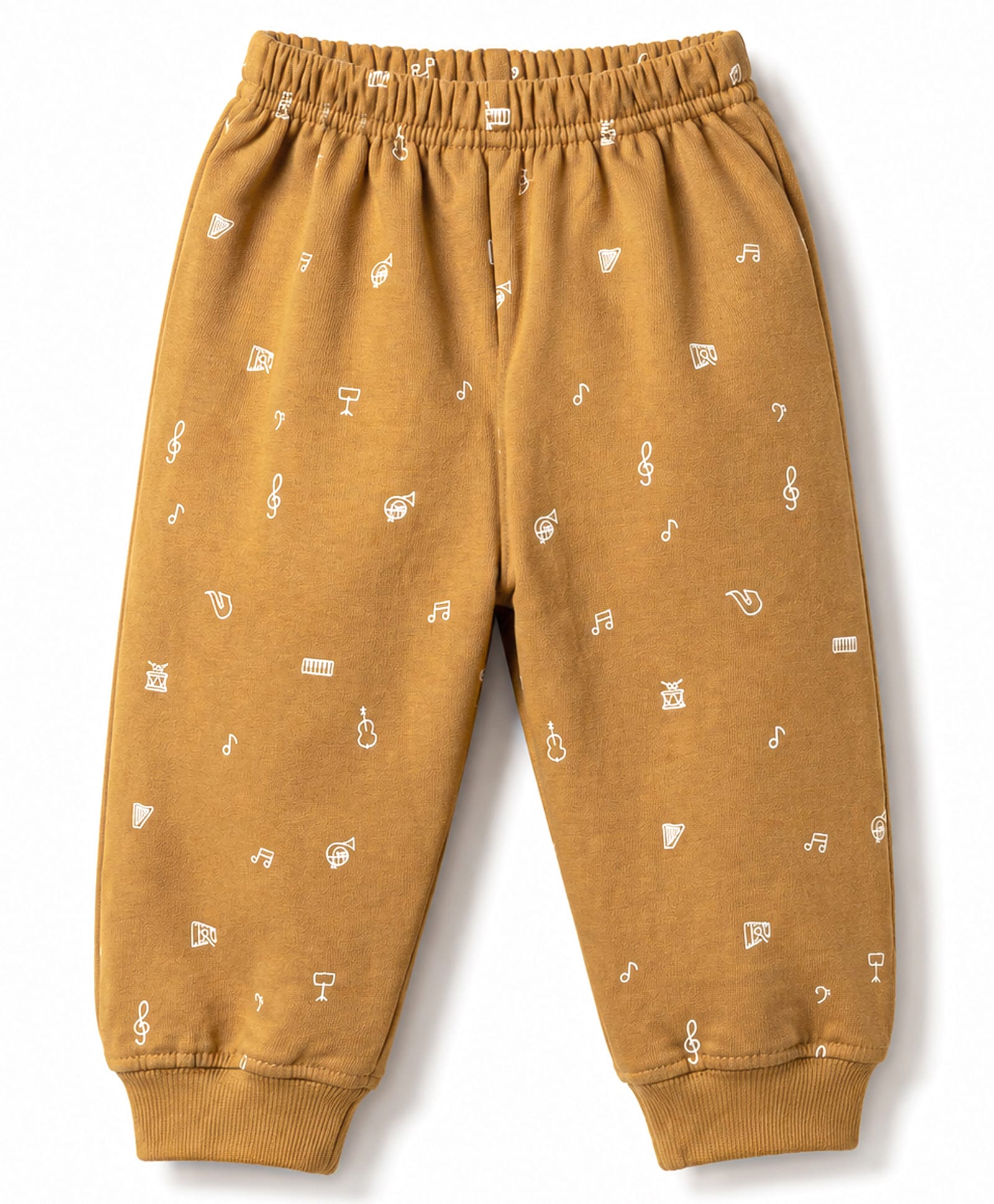 Tango Looper Knit Full length Lounge Pant with Music Node Print - Golden-image-38