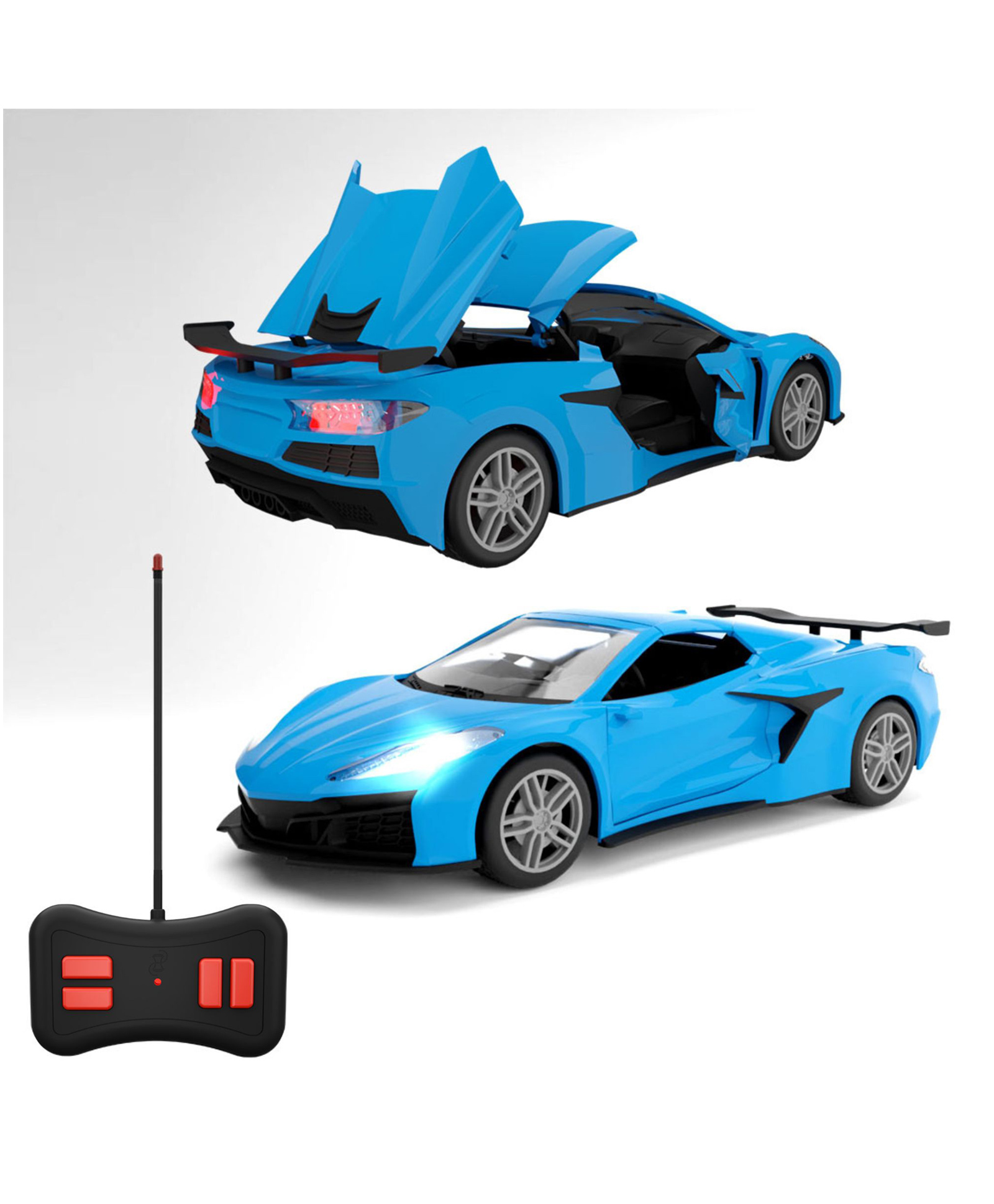 Sumairu Toys Convertible Remote Control Car with Rechargeable Battery, Openable Roof & Doors, Type-C Charging - Blue-picture-23
