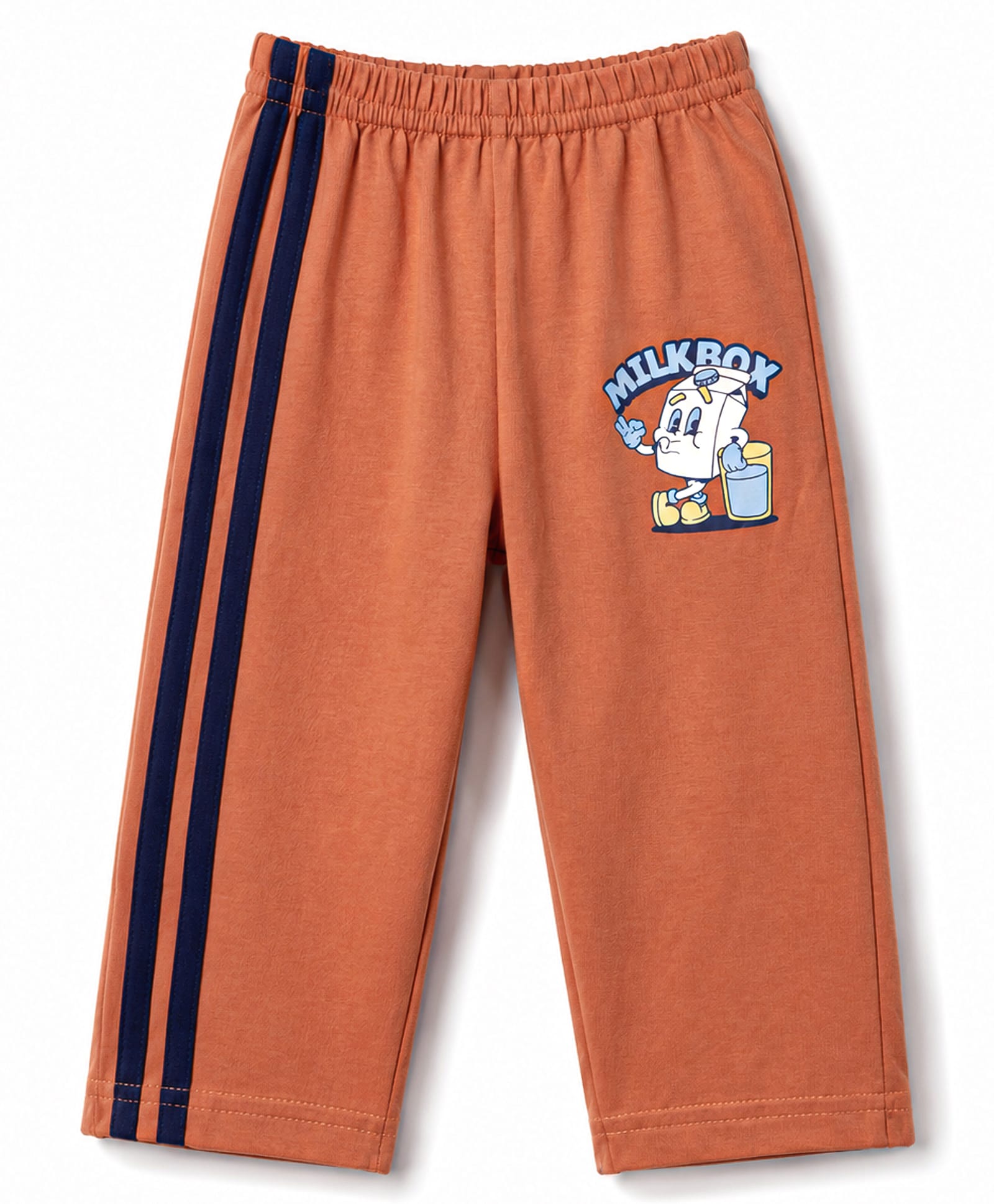 Tango Single Jersey Knit Full Length Lounge Pant with Milk Box Print - Orange-image-27