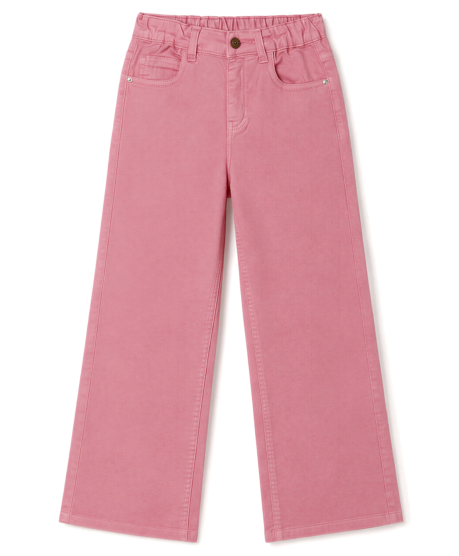 Primo Gino Woven Full Length Washed Overdyed Wide Leg Jeans - Pink-picture-22