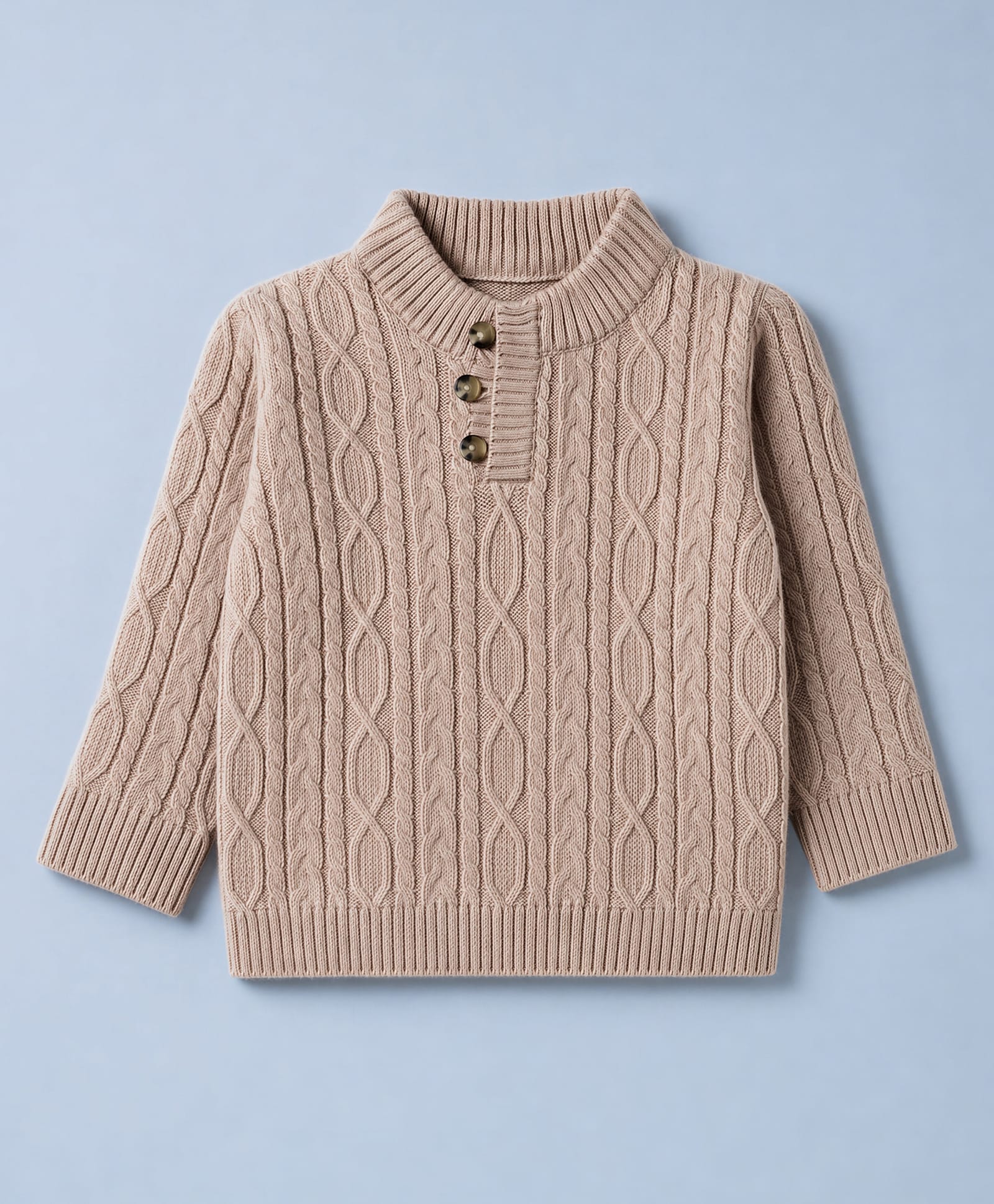 Babyhug Knit Full Sleeves Pullovers With Cable Knit Design - Ivory-picture-32
