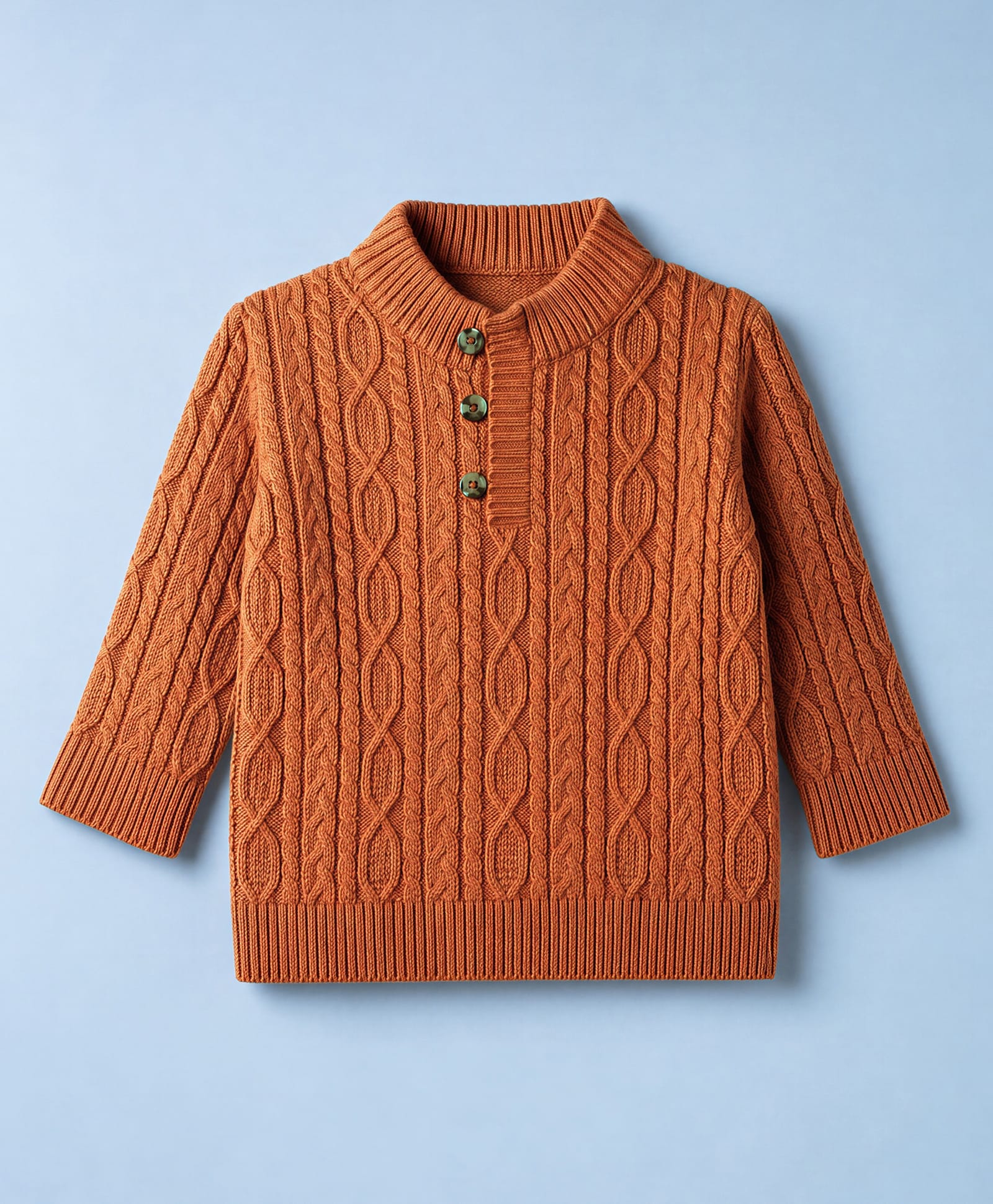 Babyhug Knit Full Sleeves Pullovers With Cable Knit Design - Light Orange-picture-30