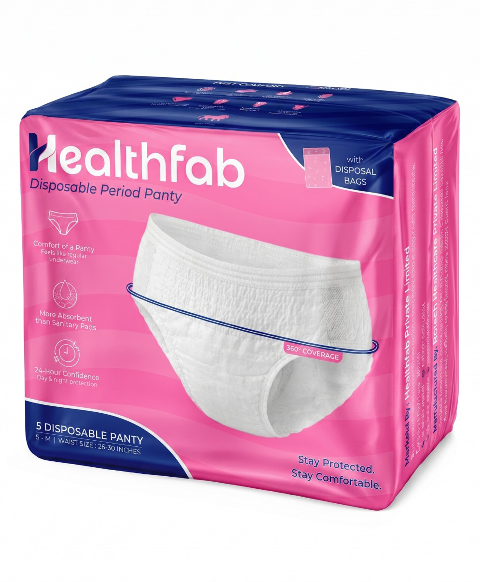 Healthfab Disposable Period Panty for Women | 360° Coverage, High Absorbency, Leak Protection | S-M-picture-24