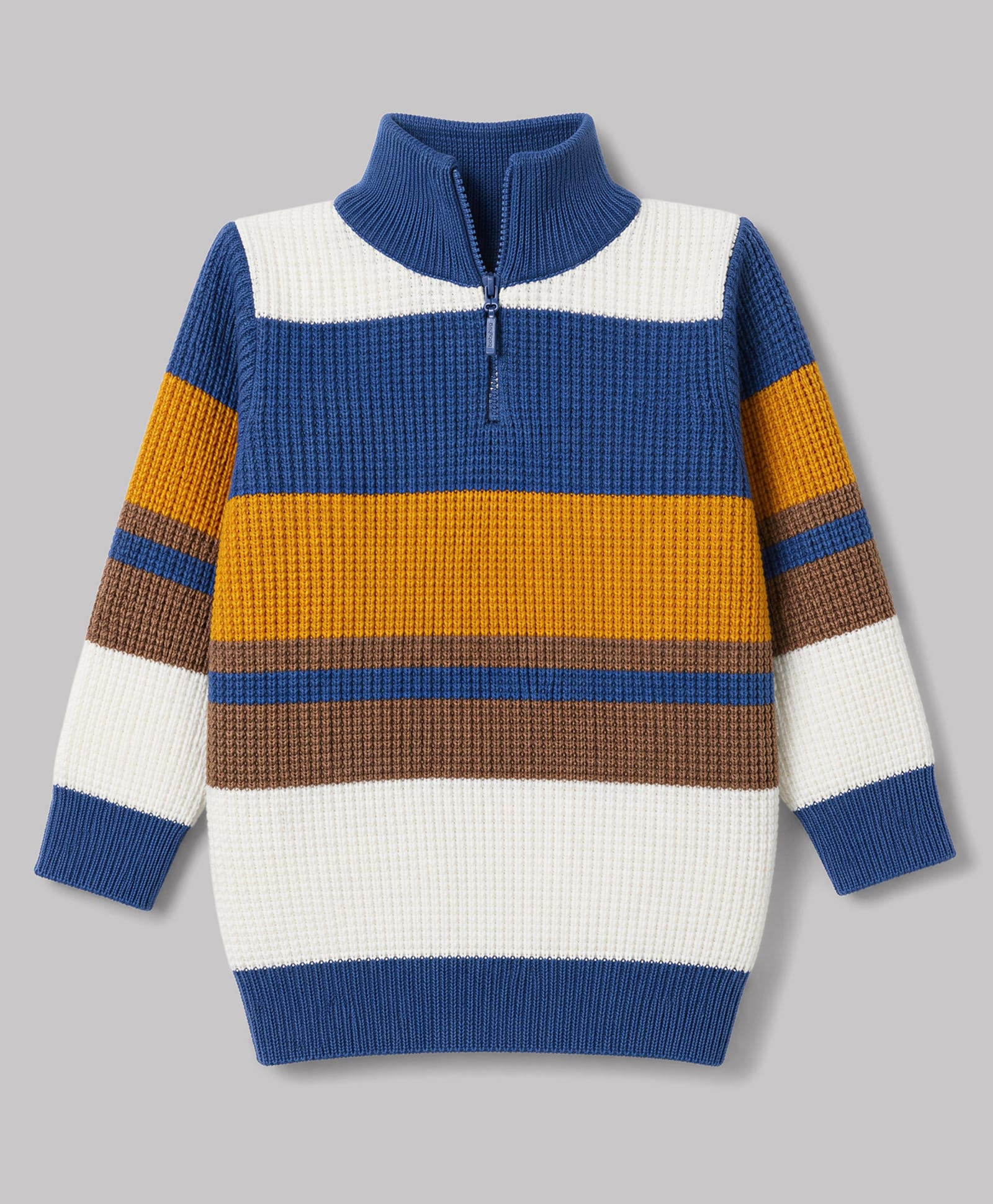 Babyhug Knit Full Sleeves Striped Pullover - Navy Blue-image-44