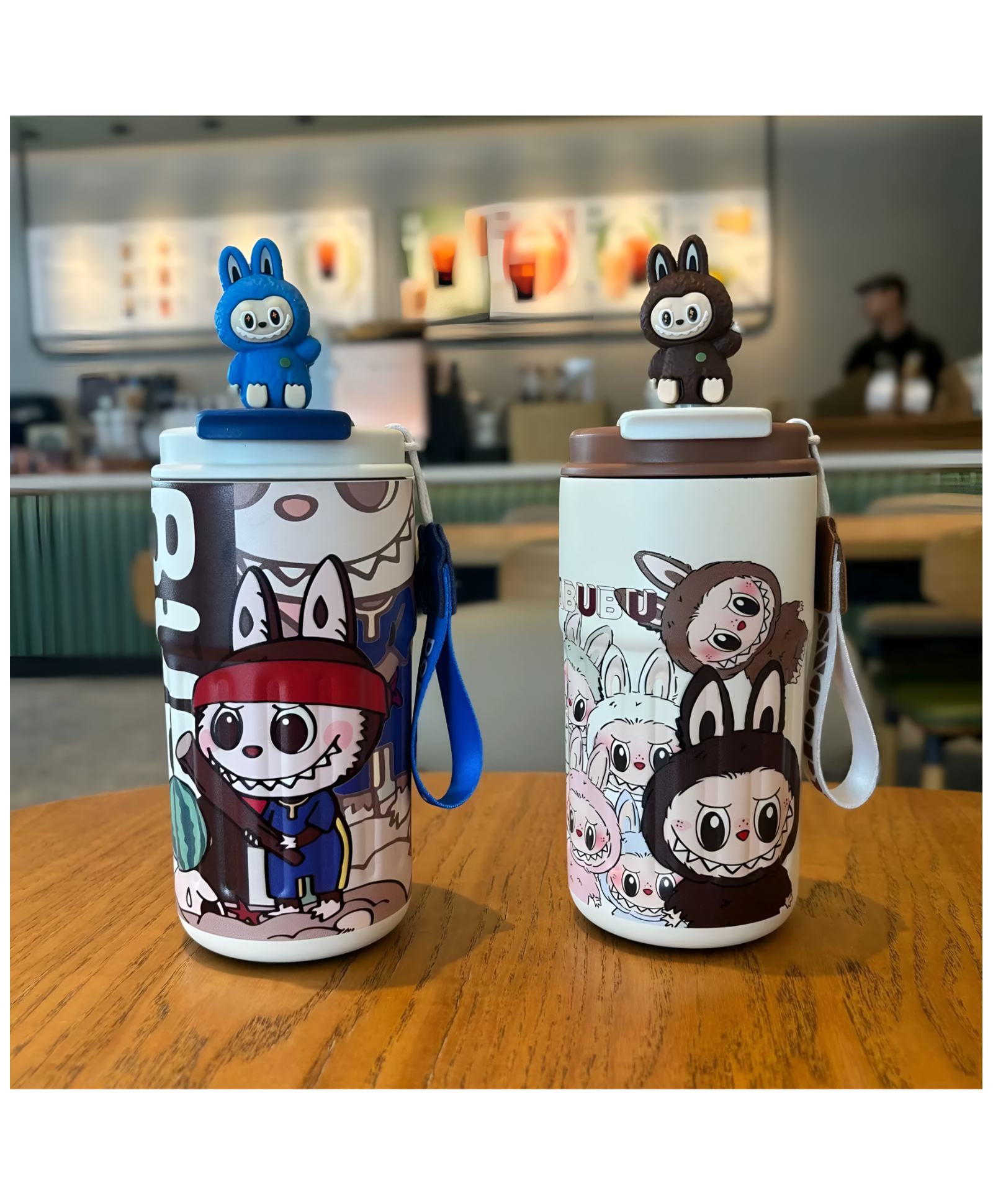 SCHOOLISH Cute Labubu Tumbler With 3D Character Topper Insulated Kids Water Flask- PACK OF 1 450 ml - COLOR MAY VARY-picture-12