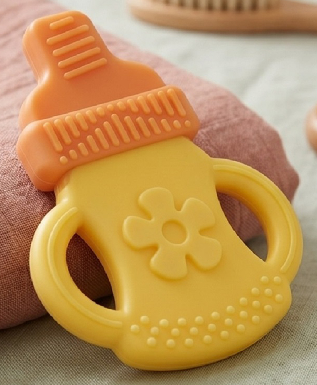 Ortis Silicone Teether For Baby - Yellow-image-39