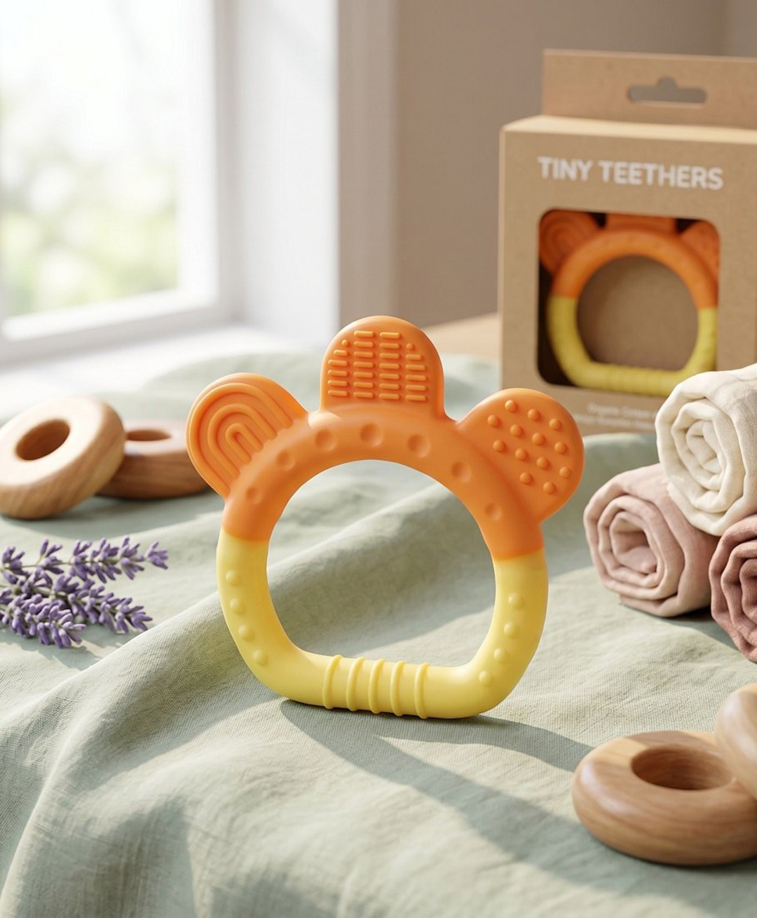 Ortis Silicone Teether For Baby - Orange-image-42