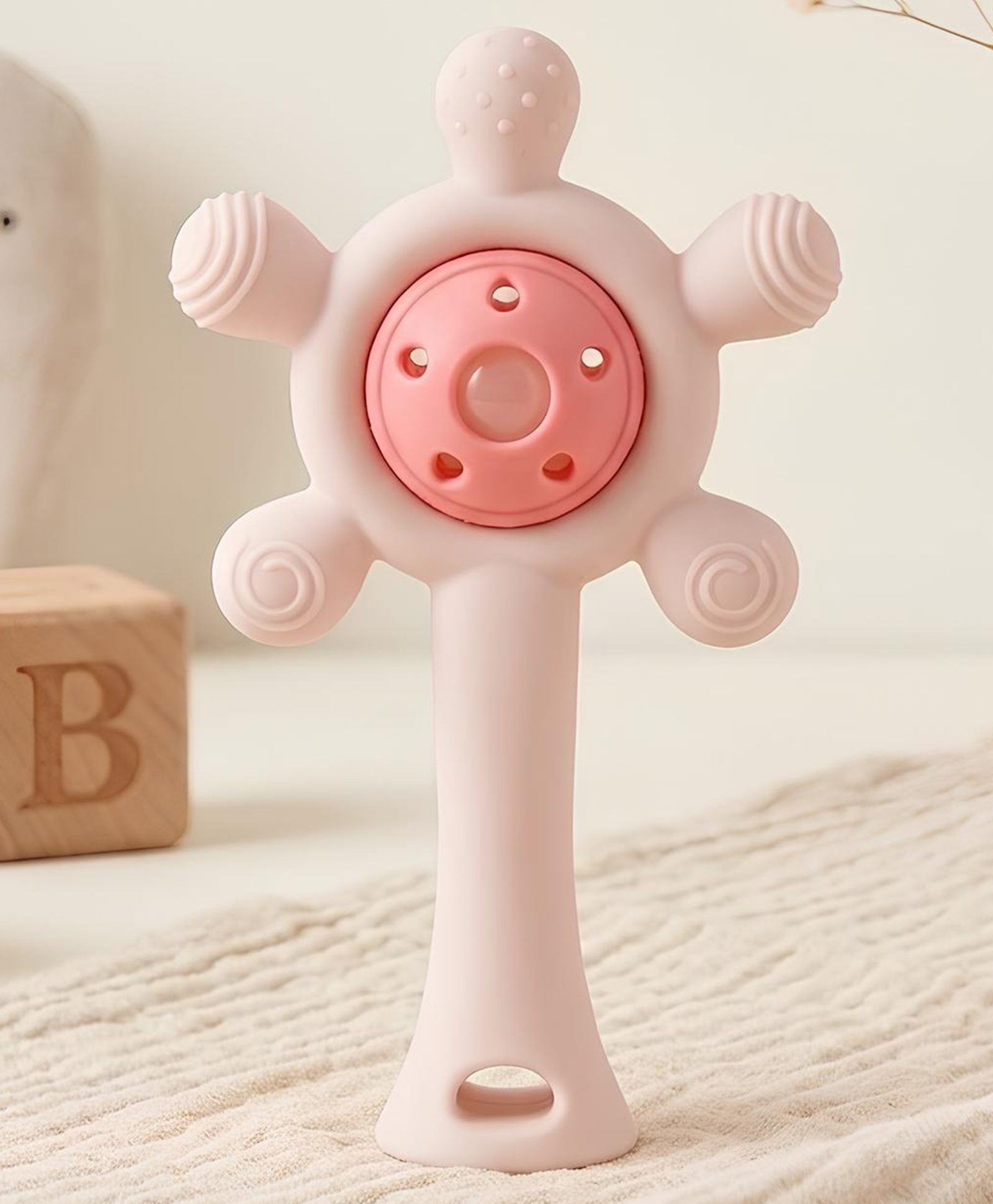 Ortis Silicone Teether For Baby - Pink-image-31
