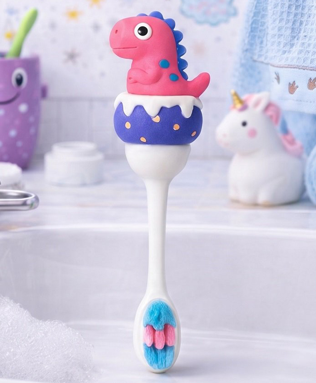 Ortis Kids Toothbrush with Soft Silicone Head - Pink-image-18