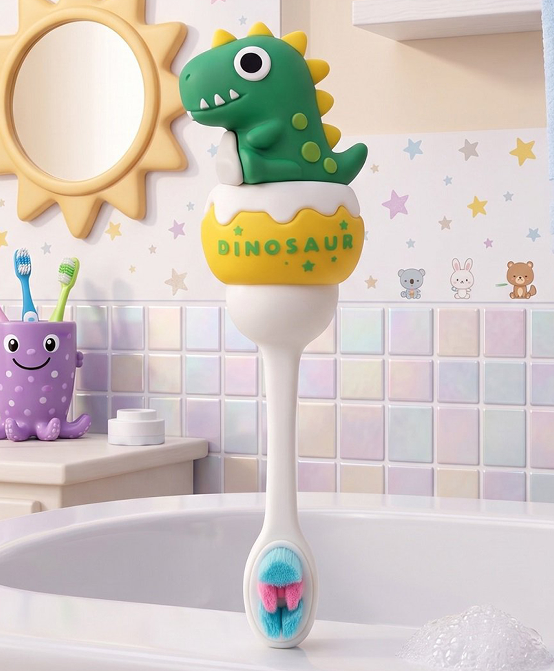 Ortis Kids Toothbrush with Soft Silicone Head - Green-picture-5