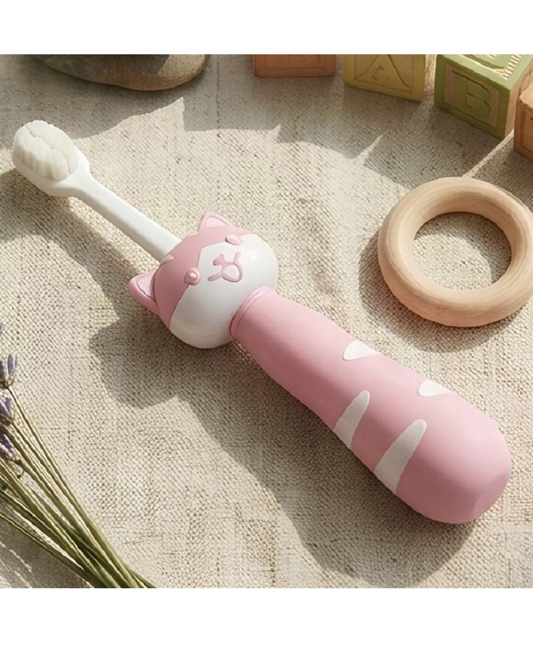 Ortis Kids Toothbrush with Soft Silicone Head - Pink-picture-11