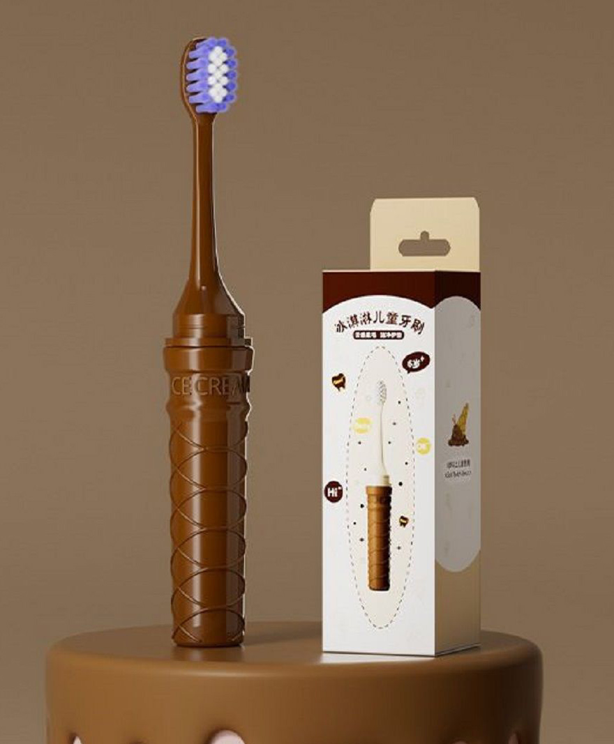 Ortis Kids Toothbrush with Soft Silicone Head - Brown-image-37