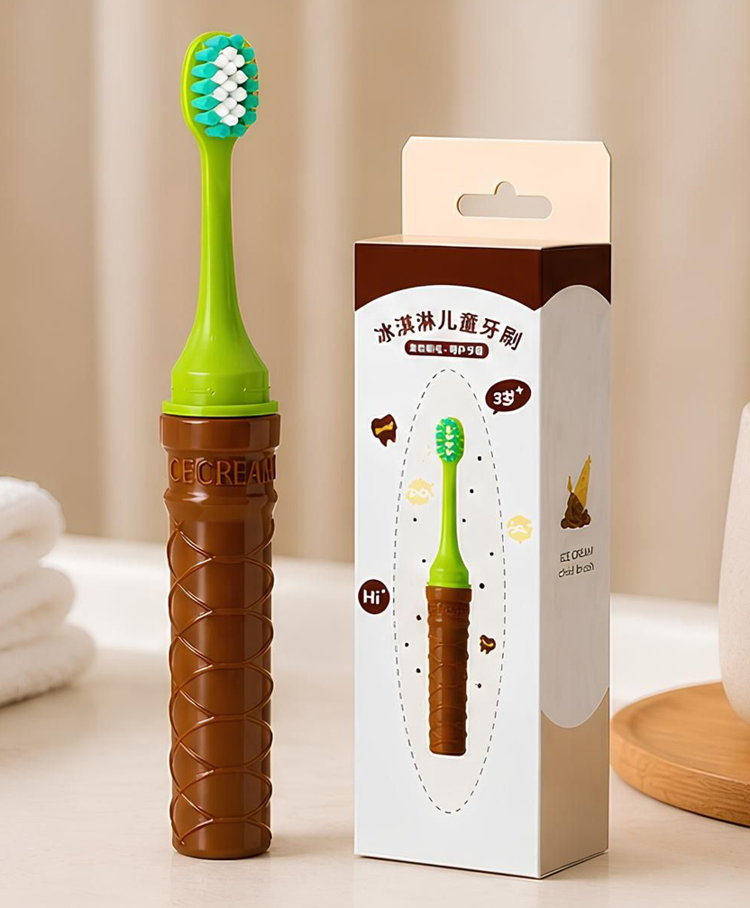 Ortis Kids Toothbrush with Soft Silicone Head - Green-picture-33