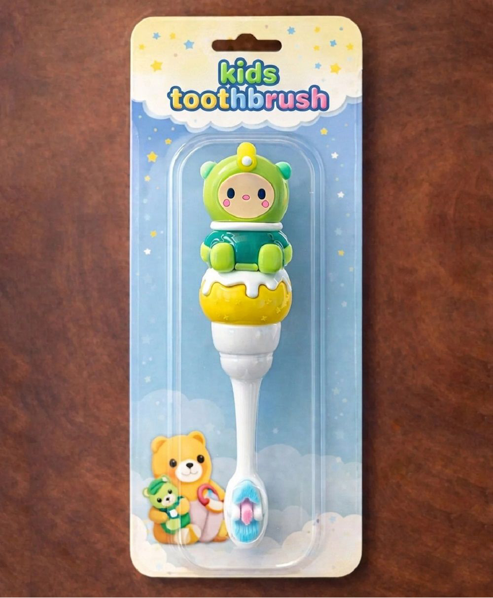 Ortis Kids Toothbrush with Soft Silicone Head - Green-picture-2