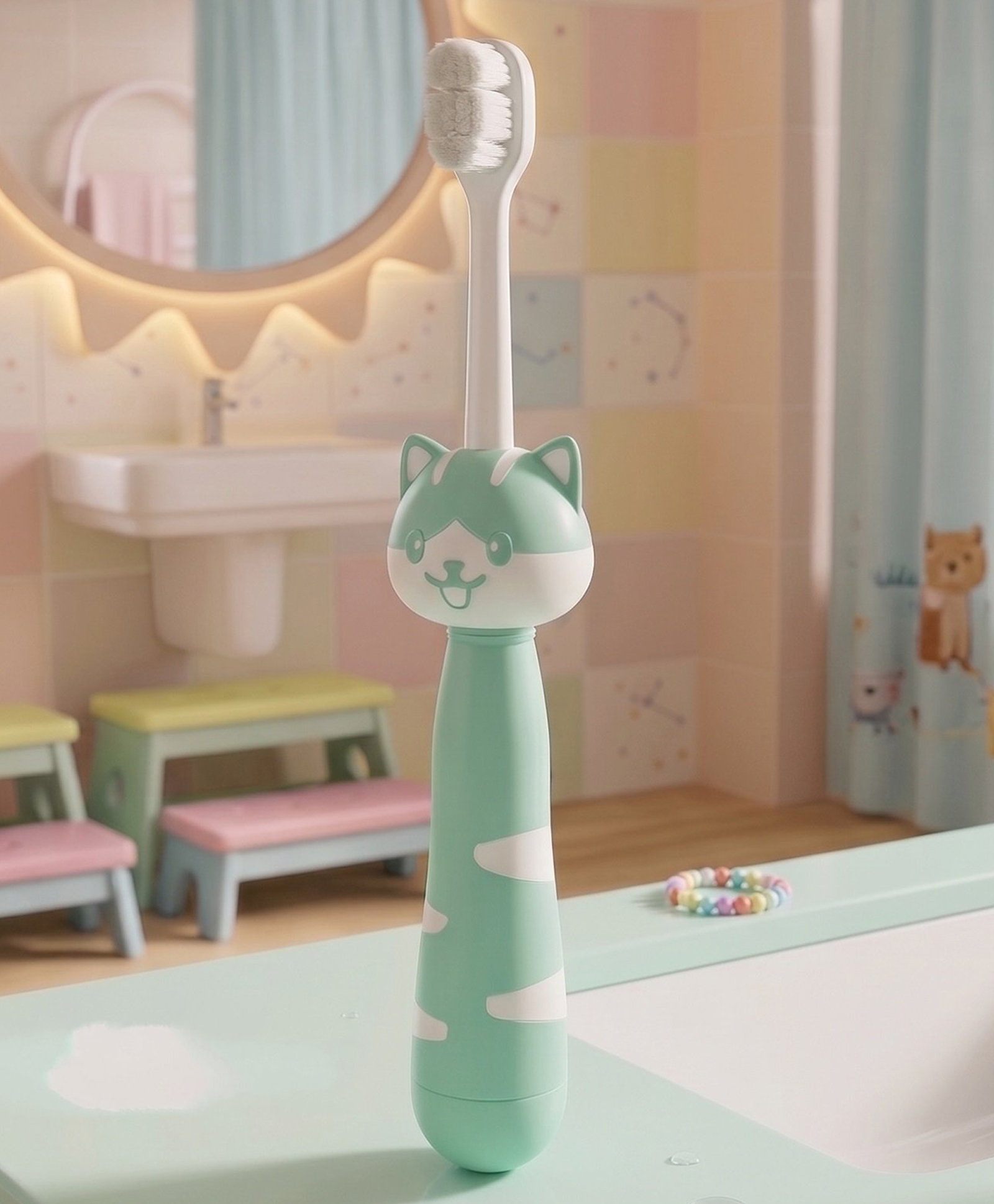 Ortis Kids Toothbrush with Soft Silicone Head - Green-image-16