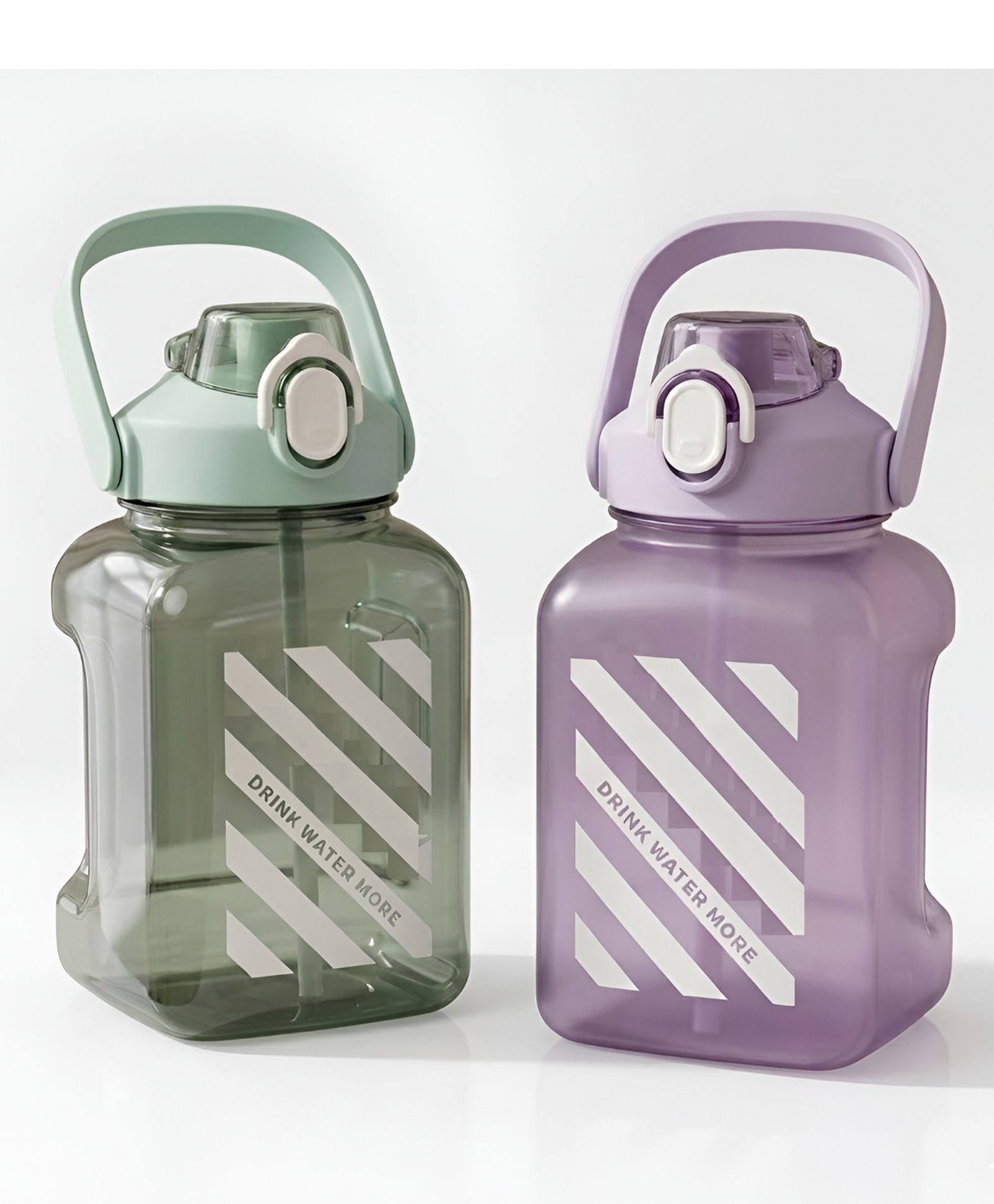 SCHOOLISH Water Bottle with Straw and Strap | Sports bottle | Portable Large Capacity Square Drinking Bottle - PACK OF 1 - COLOR MAY VARY-image-13
