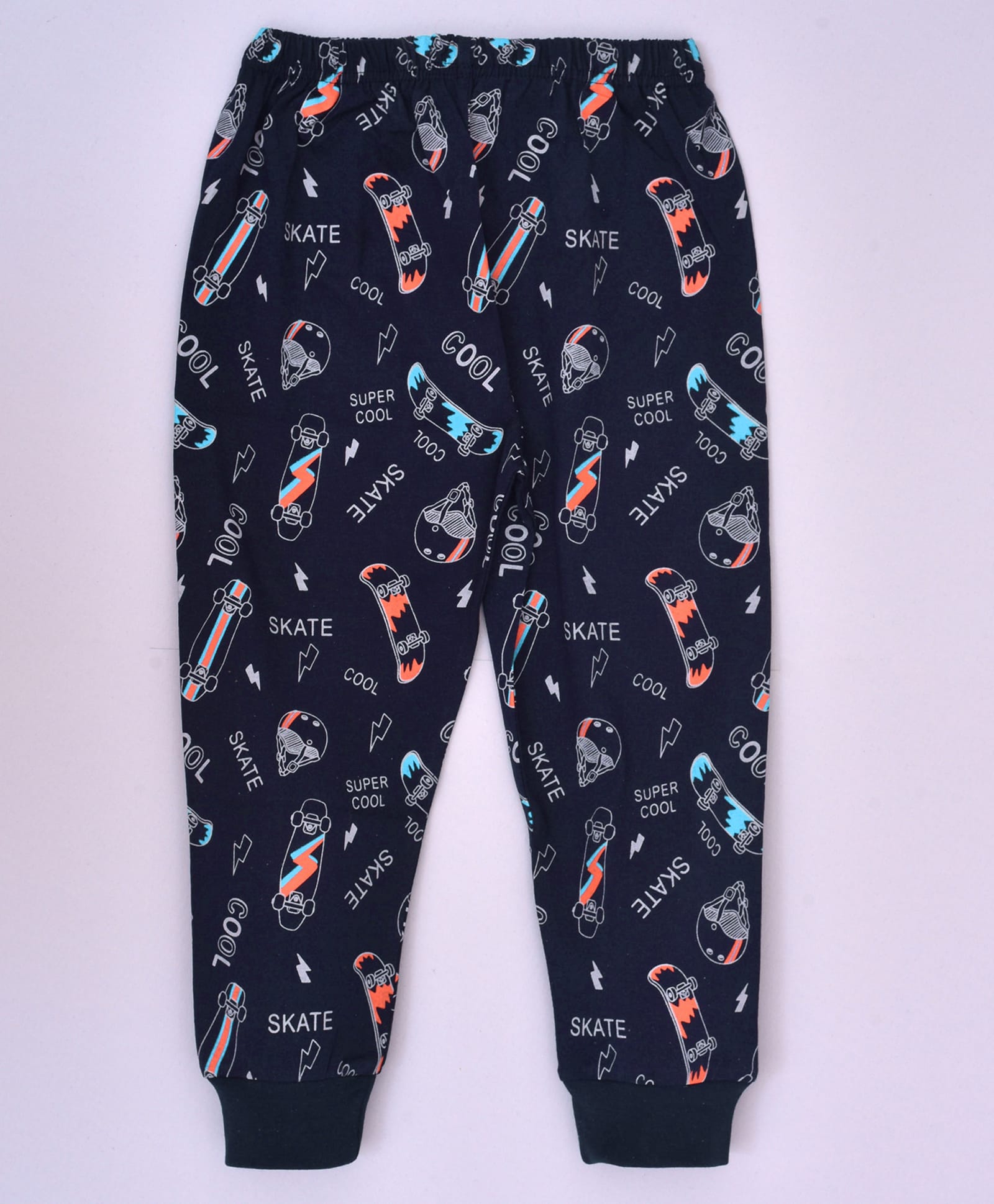 HRIT Cotton Knit Skateboards Printed Pajamas - Blue-picture-13