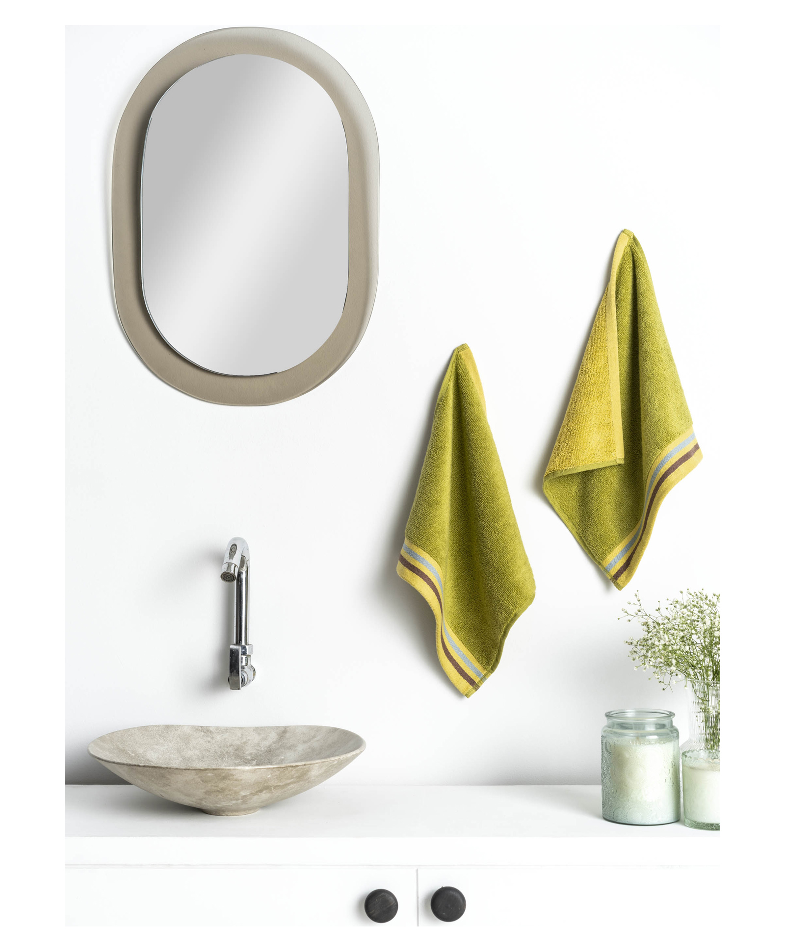 D'Decor High Absorbency Premium Cotton Plain Dual Color Face Towel with Zero Twist - Green-picture-21