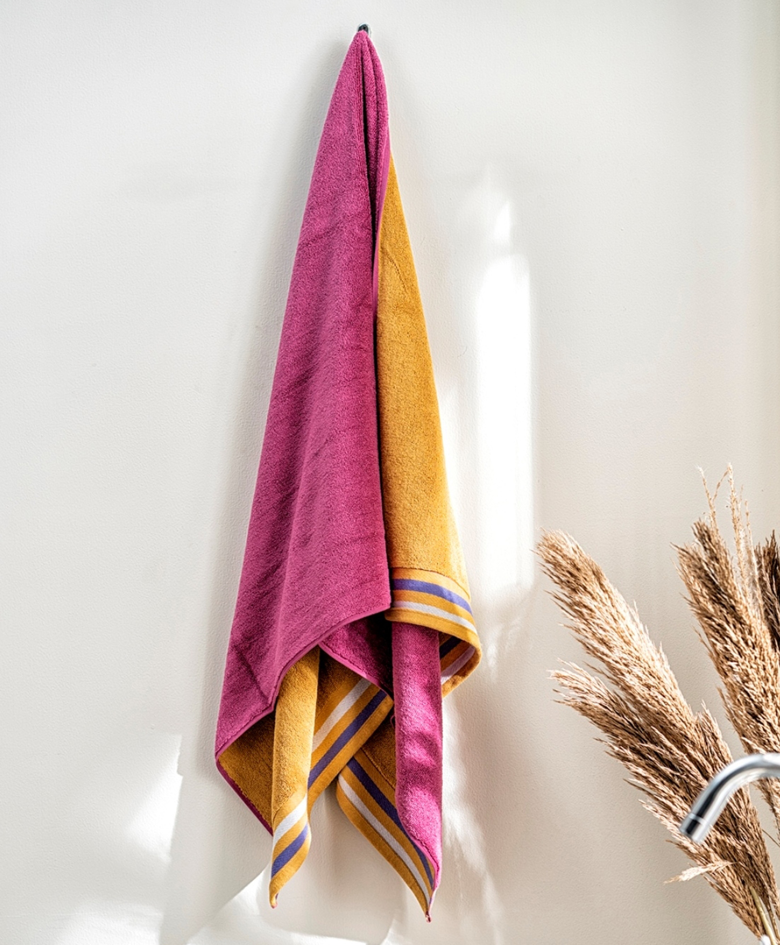 DDecor Zero Twist Premium Cotton Plain Bath Towel with High Absorbency Sunshine - Multicolor-image-46