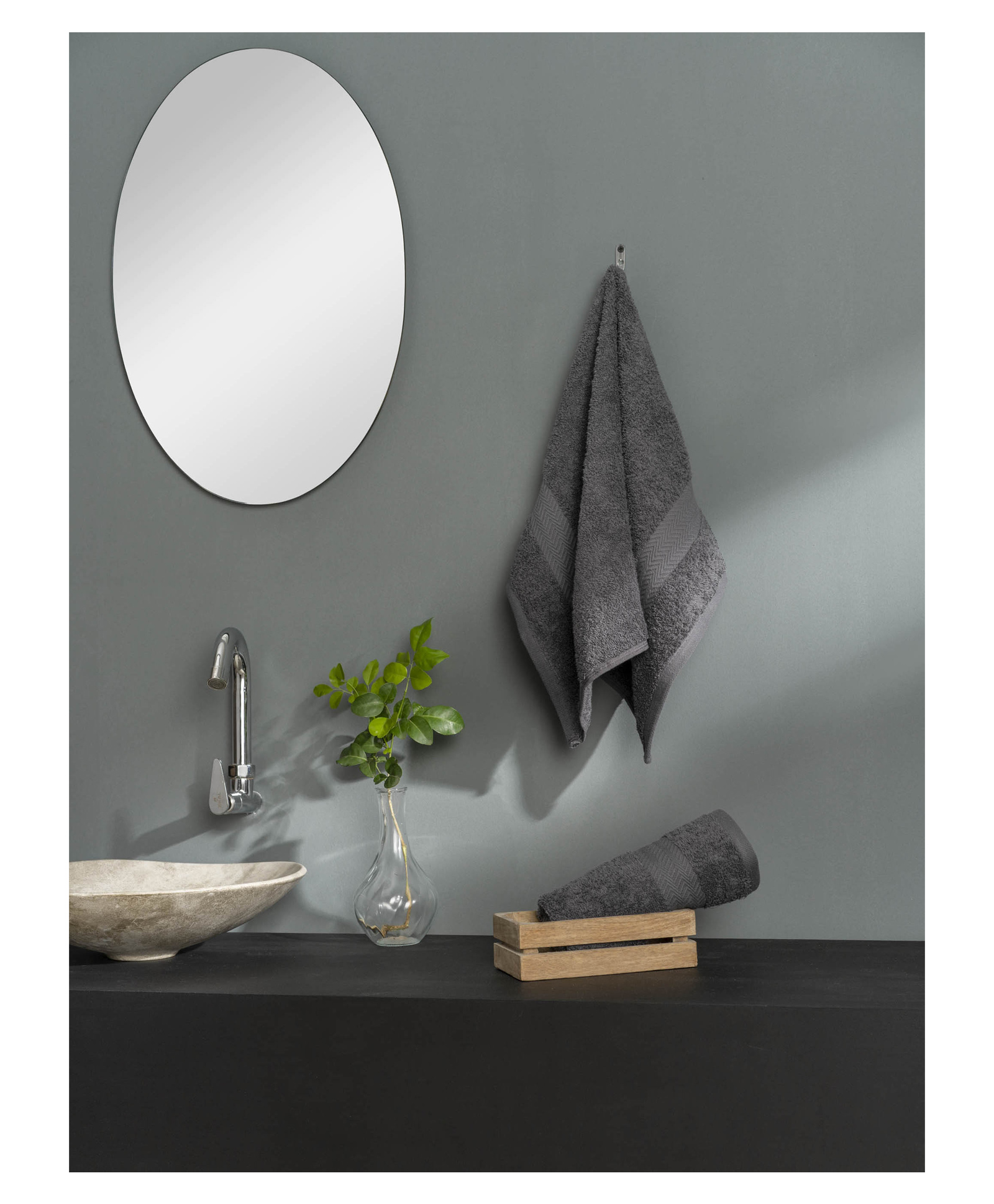 DDecor Zero Twist Premium Cotton Plain Hand Towel with High Absorbency - Grey-image-13
