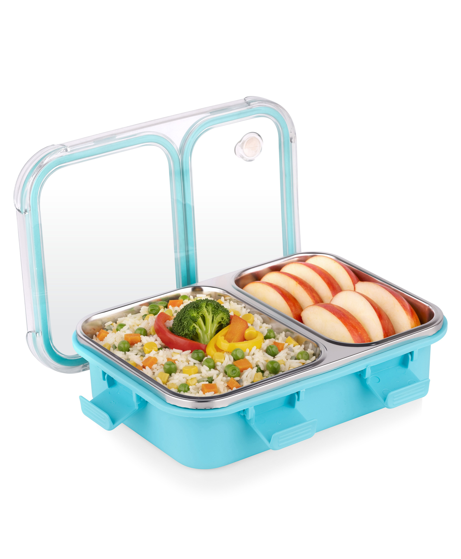 ATTRO Admire 2 Compartment Stainless Steel Lunch Box 650 ml - Purple Bloom-picture-18