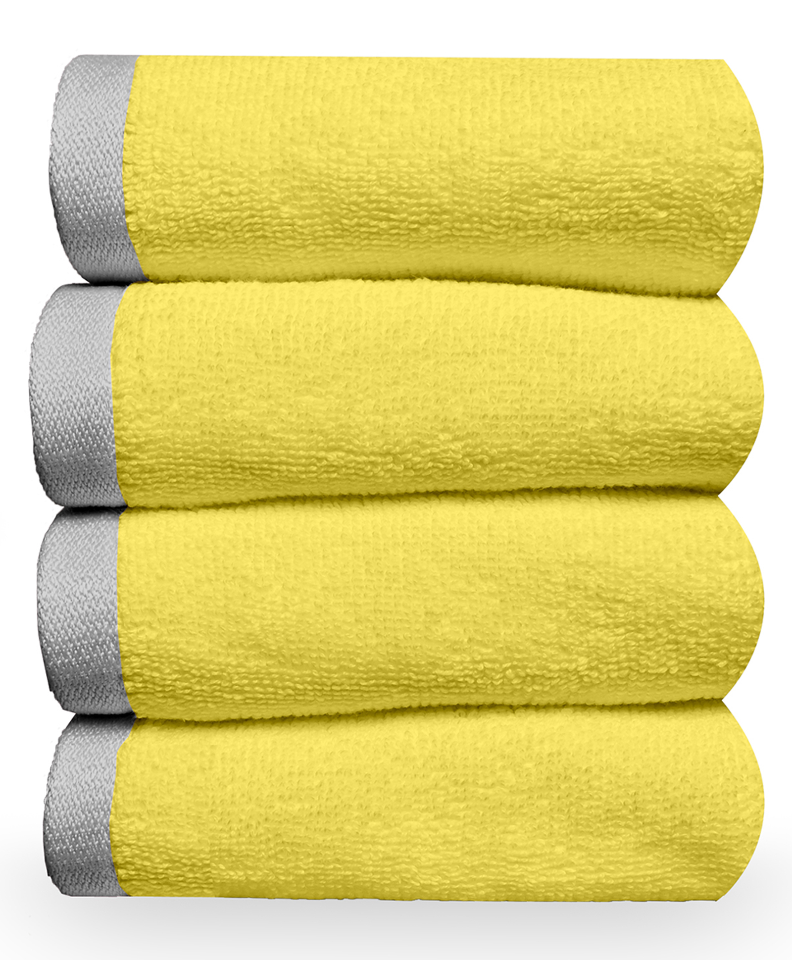 Divine Casa Cotton 500 GSM Set of 4 Face Towels - Yellow-image-48