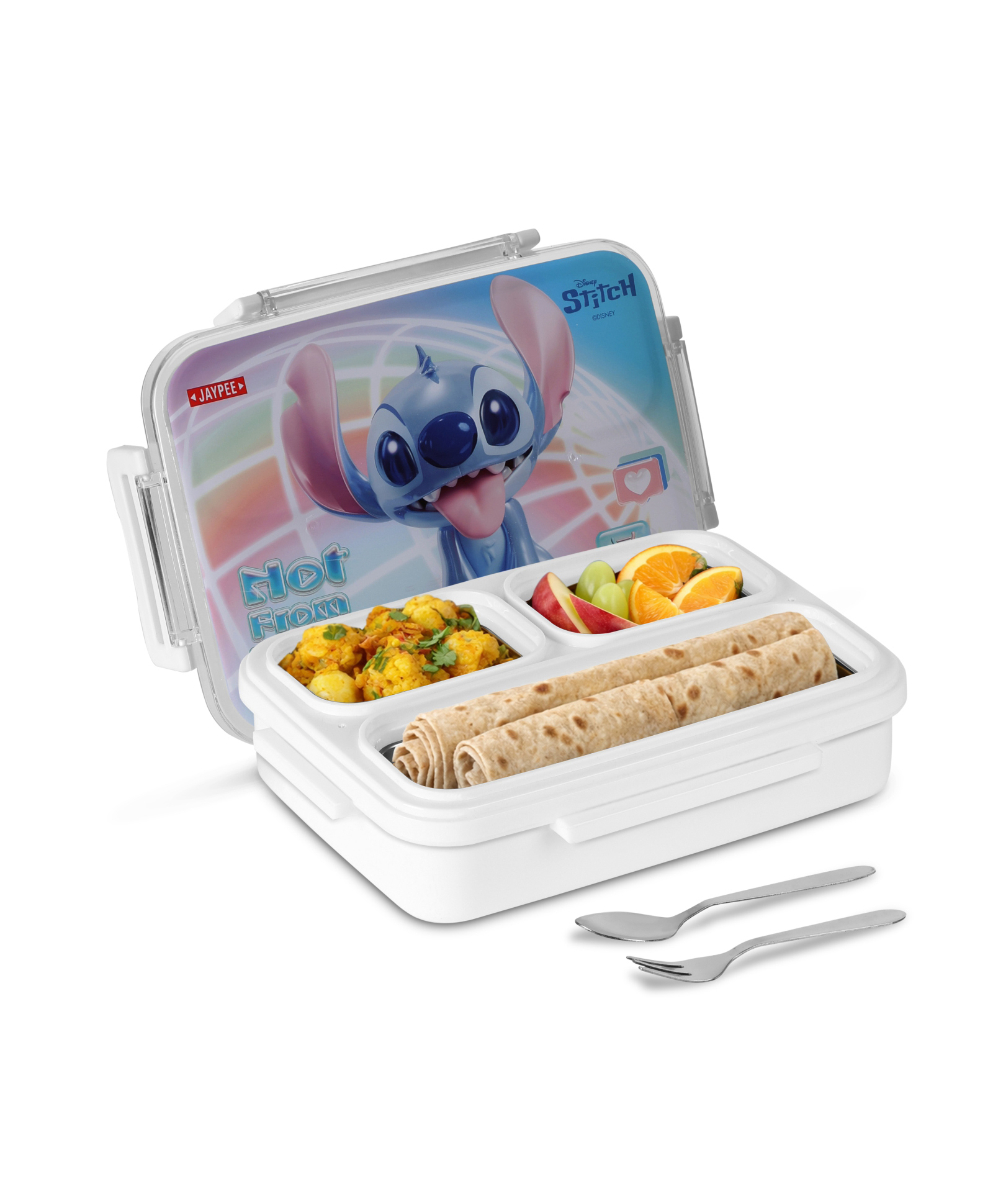 Jaypee Vivid Trio PU Insulated Inner Stainless Steel Cartoon Printed Lunch Box for School Kids, 700ml White-picture-15