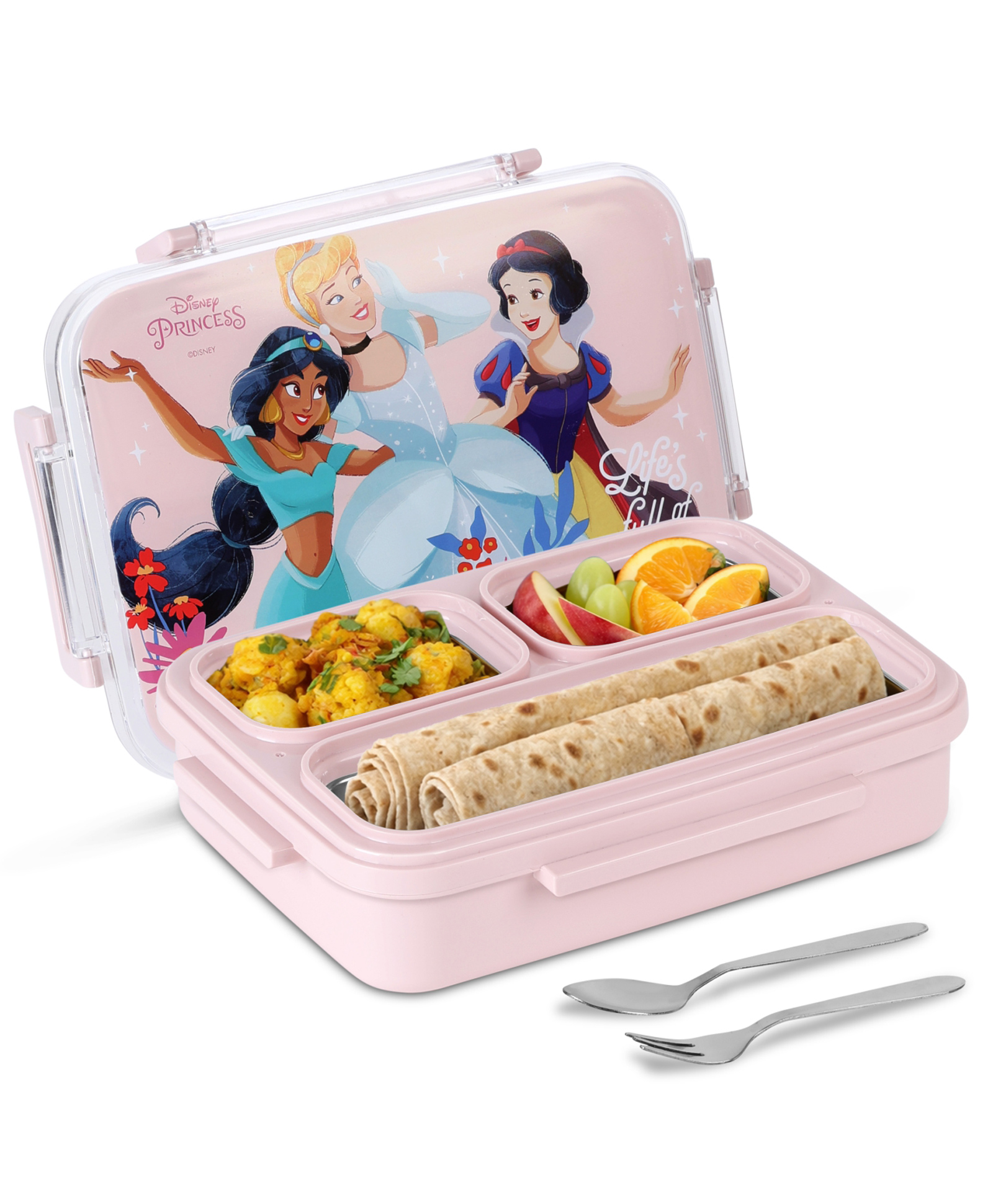 Jaypee Vivid Trio PU Insulated Inner Stainless Steel Cartoon Printed Lunch Box for School Kids, 700ml Pink-picture-30