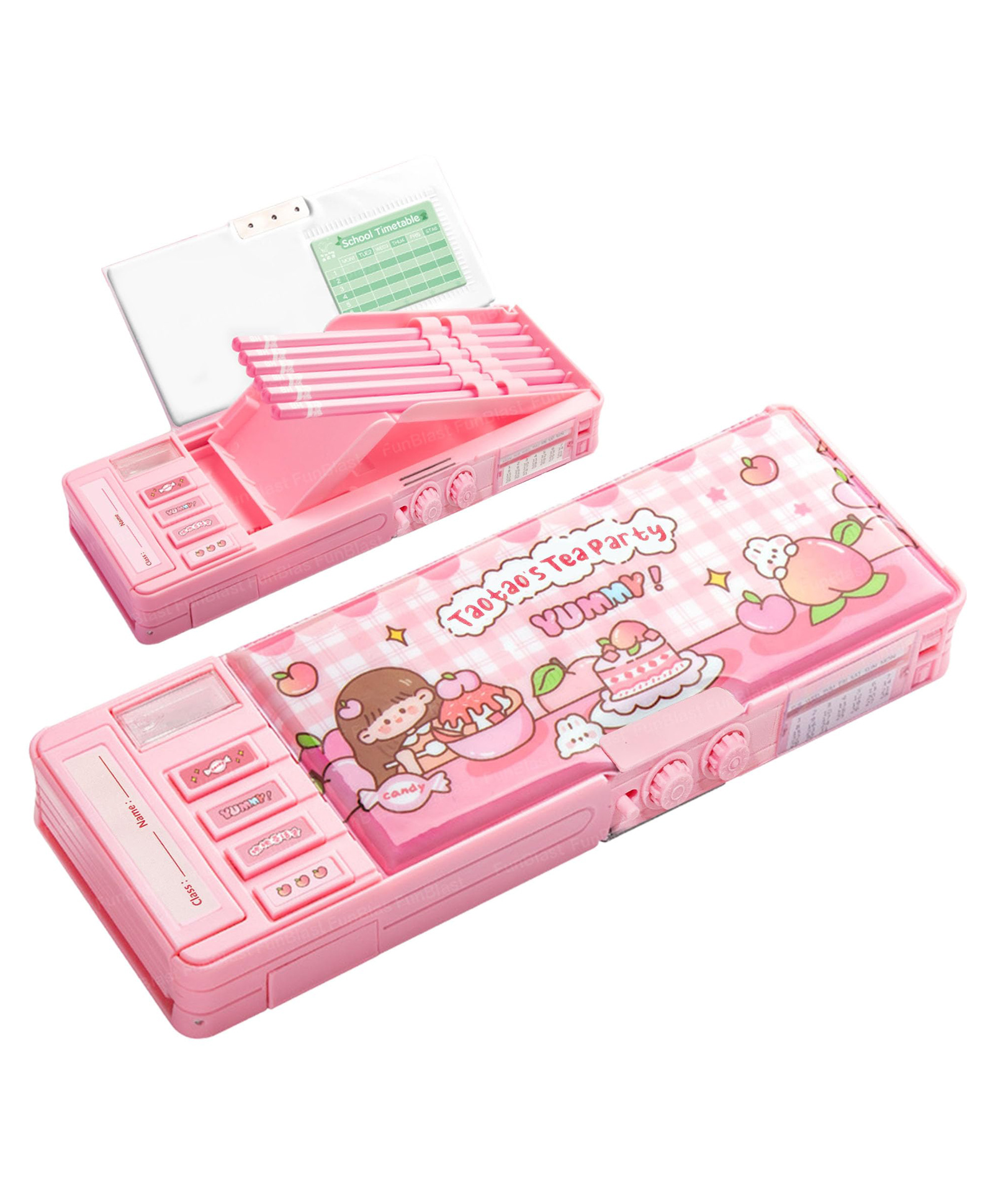 FunBlast Cartoon Pencil Box with Password Lock for Kids - Pack of 1 (Multicolor)-image-46