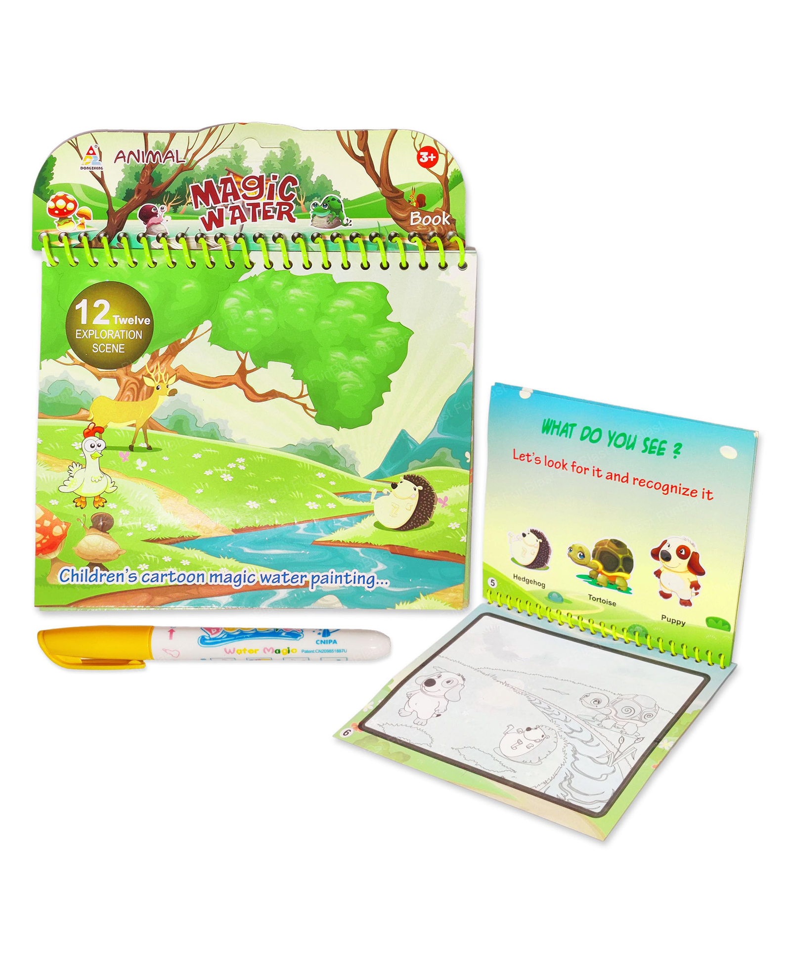 FunBlast Cartoon Magic Painting Book with Magic Doodle Pen for Kids (Multicolor)-picture-8