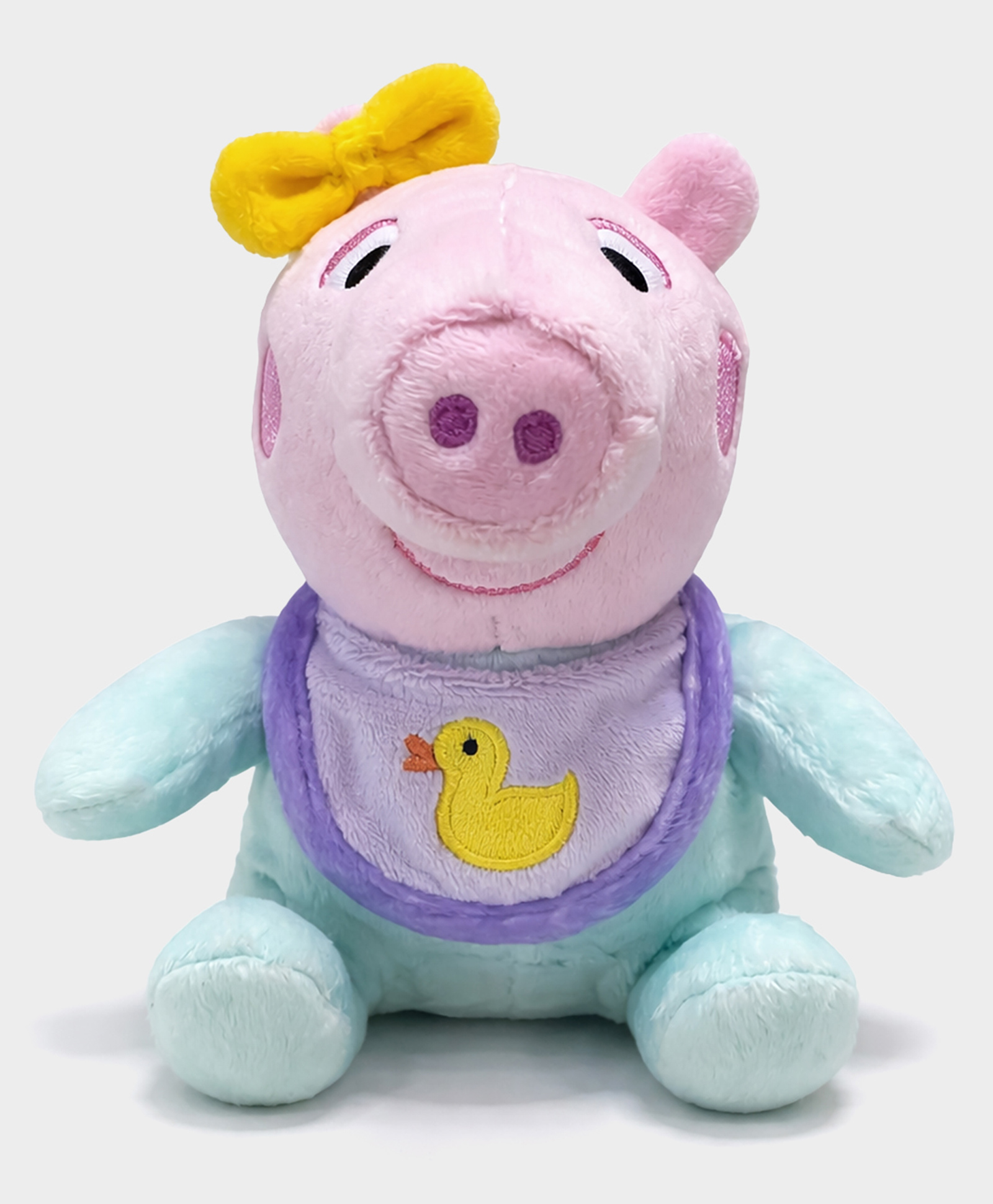 Mi Arcus 13 cm Adorable Plush Pig with Yellow Bow & Duck Bib Soft Toy- Pink & Blue-picture-16