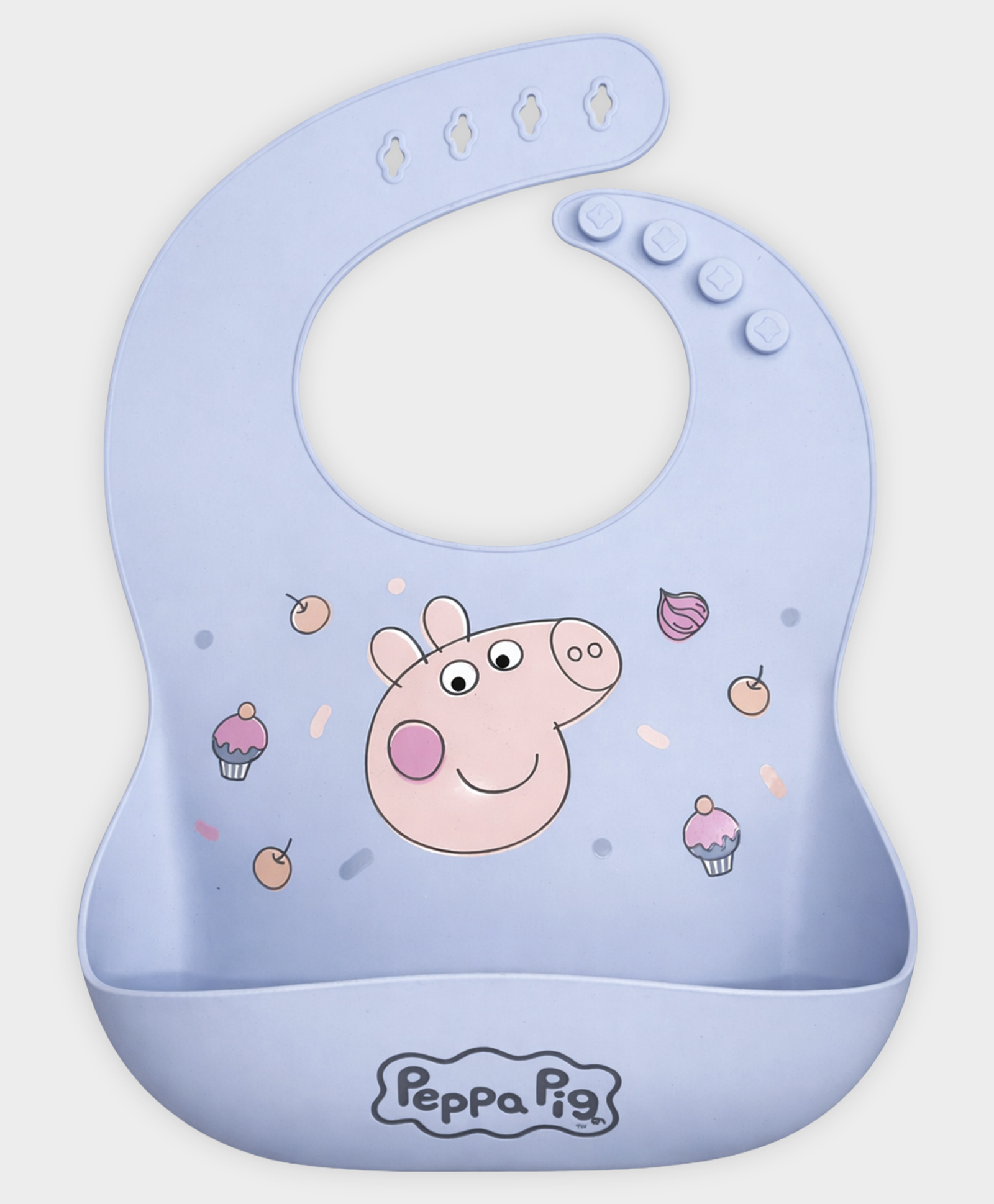 Mi Arcus Peppa Pig Printed Silicone Crumb Catcher,Adjustable, Reusable & Comfortable Bib- Blue-image-7