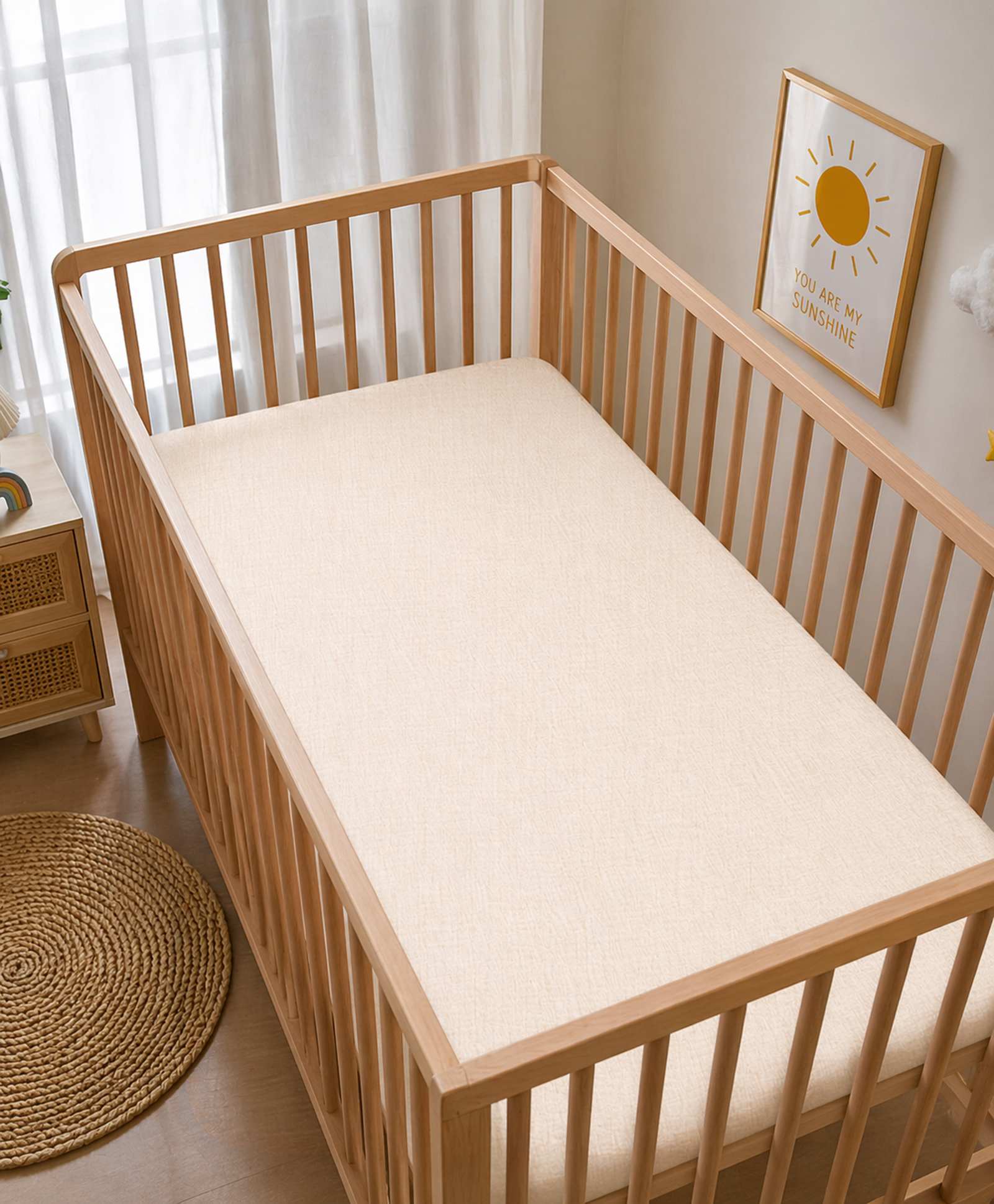 Mi Arcus Soft Cotton, Easy Care & Durable Baby Mattress Solid Cot Sheet-Peach-picture-22
