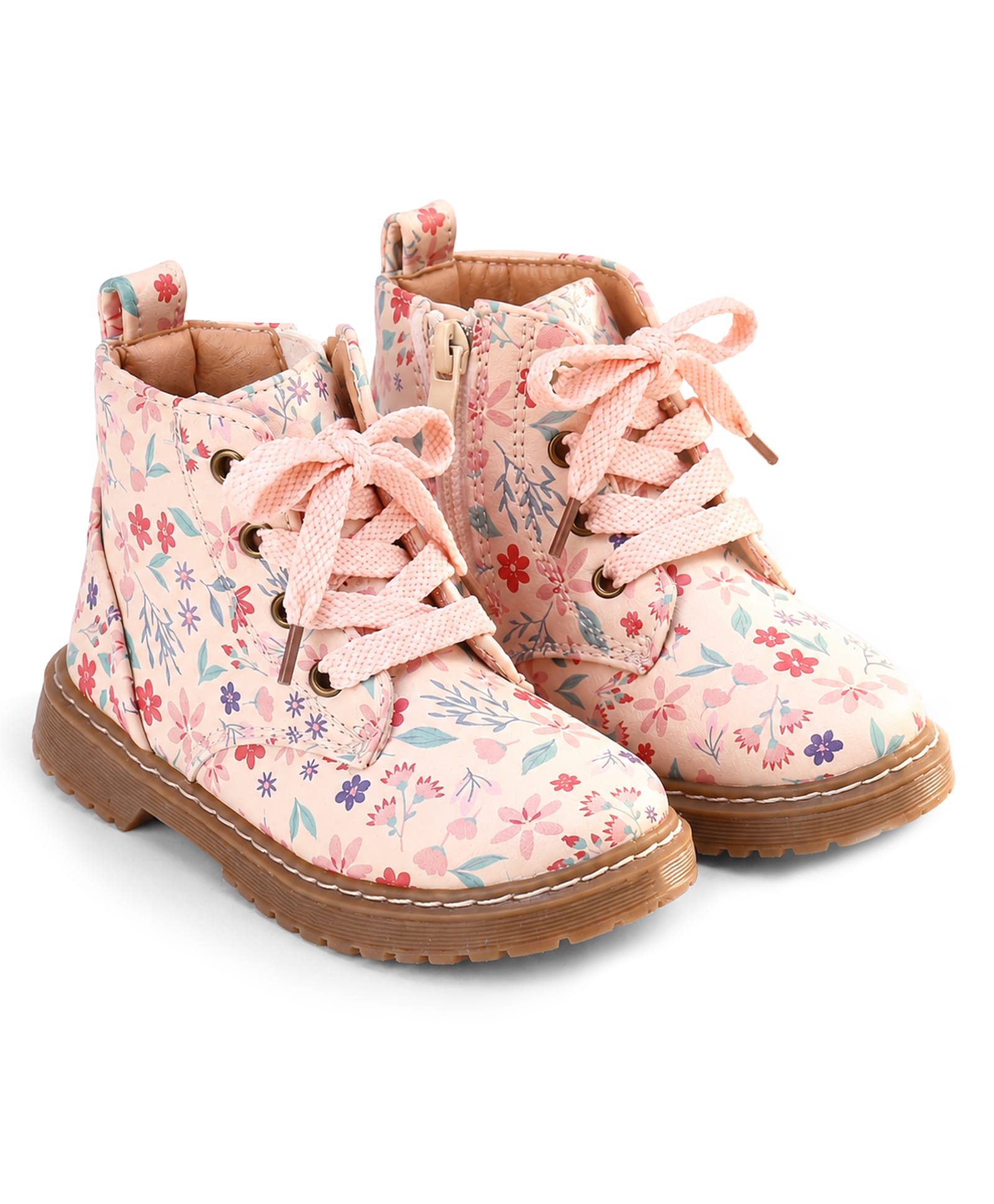 Babyoye Lace Up Floral Printed Winter Shoes - Beige-picture-12