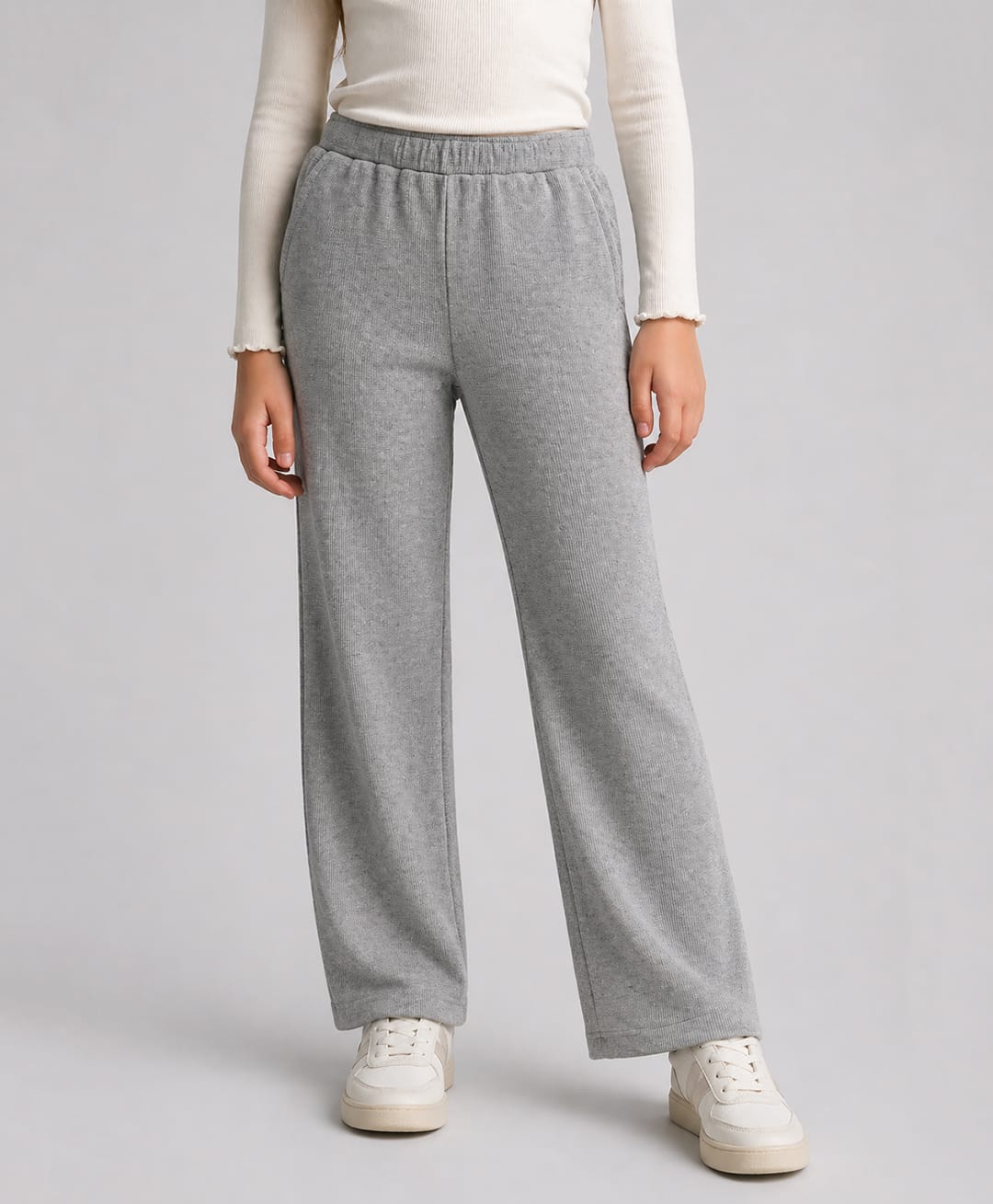ALAN JONES Cotton Blend Knit Solid Pants - Melange-picture-33