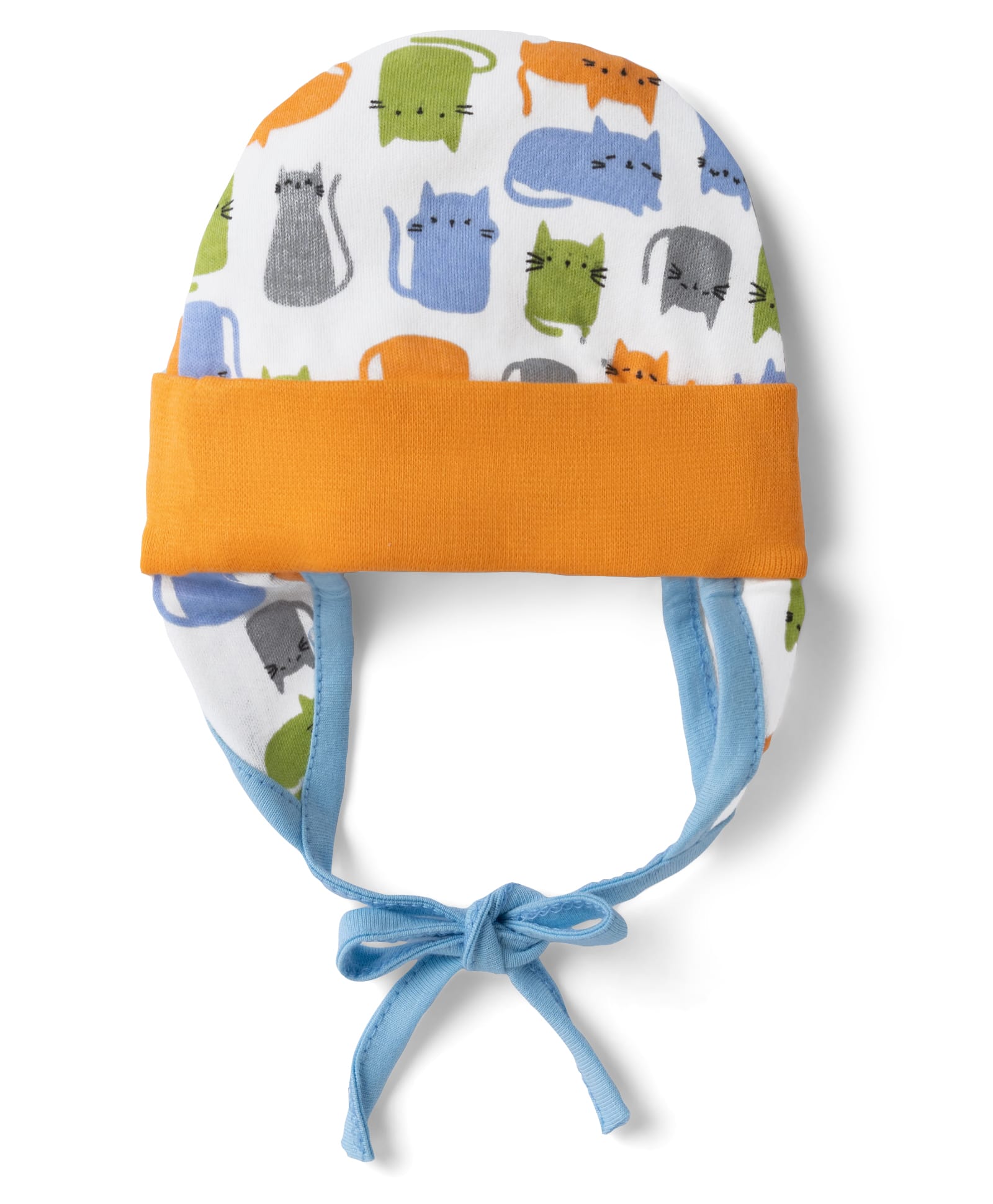OHMS Single Jersey Knit Baby Cap with Cat Print Coral - Diameter 15.5 cm-image-45