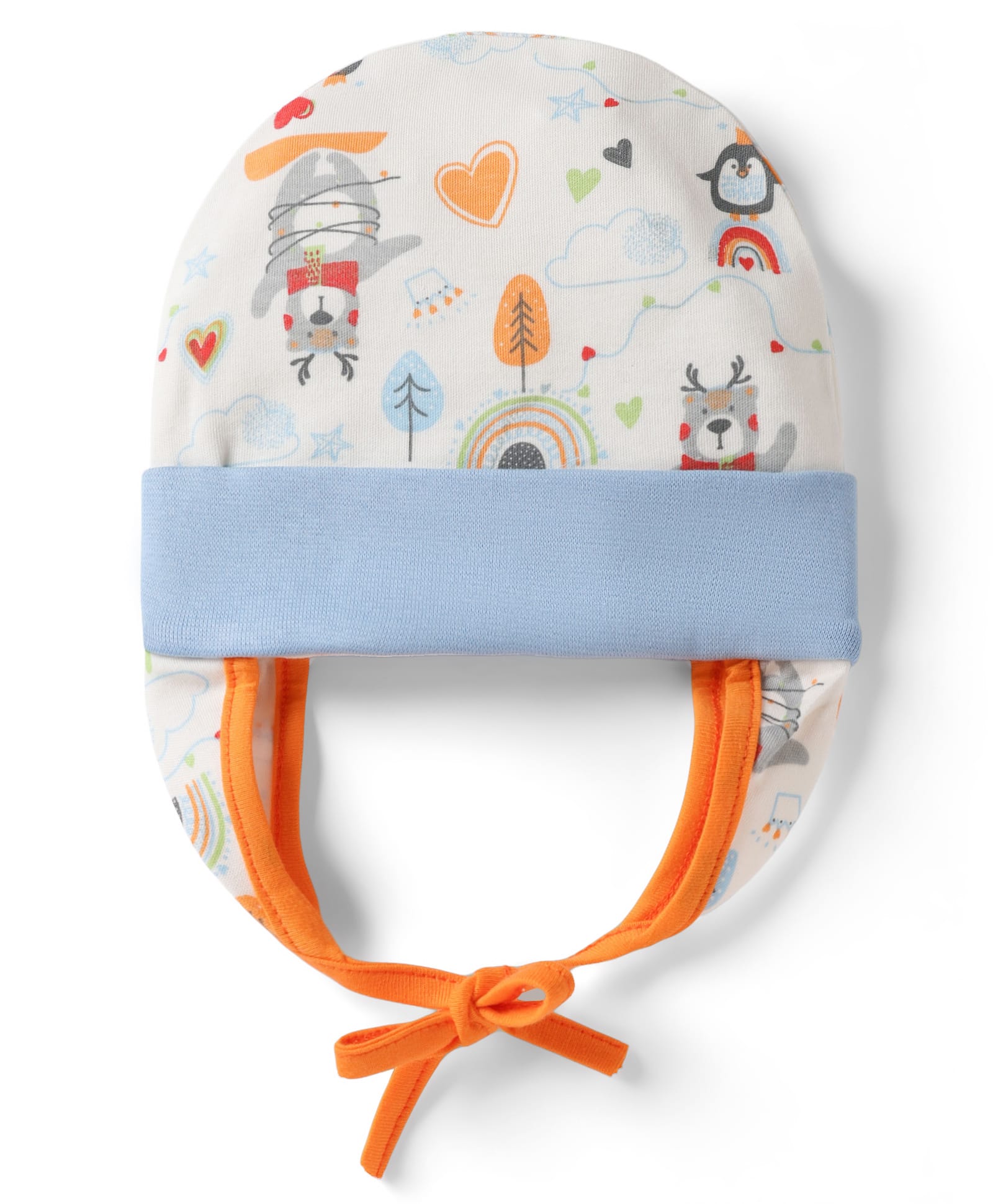 OHMS Single Jersey Knit Baby Caps With Teddy Bear Print Blue - Diameter 15 cm-picture-26
