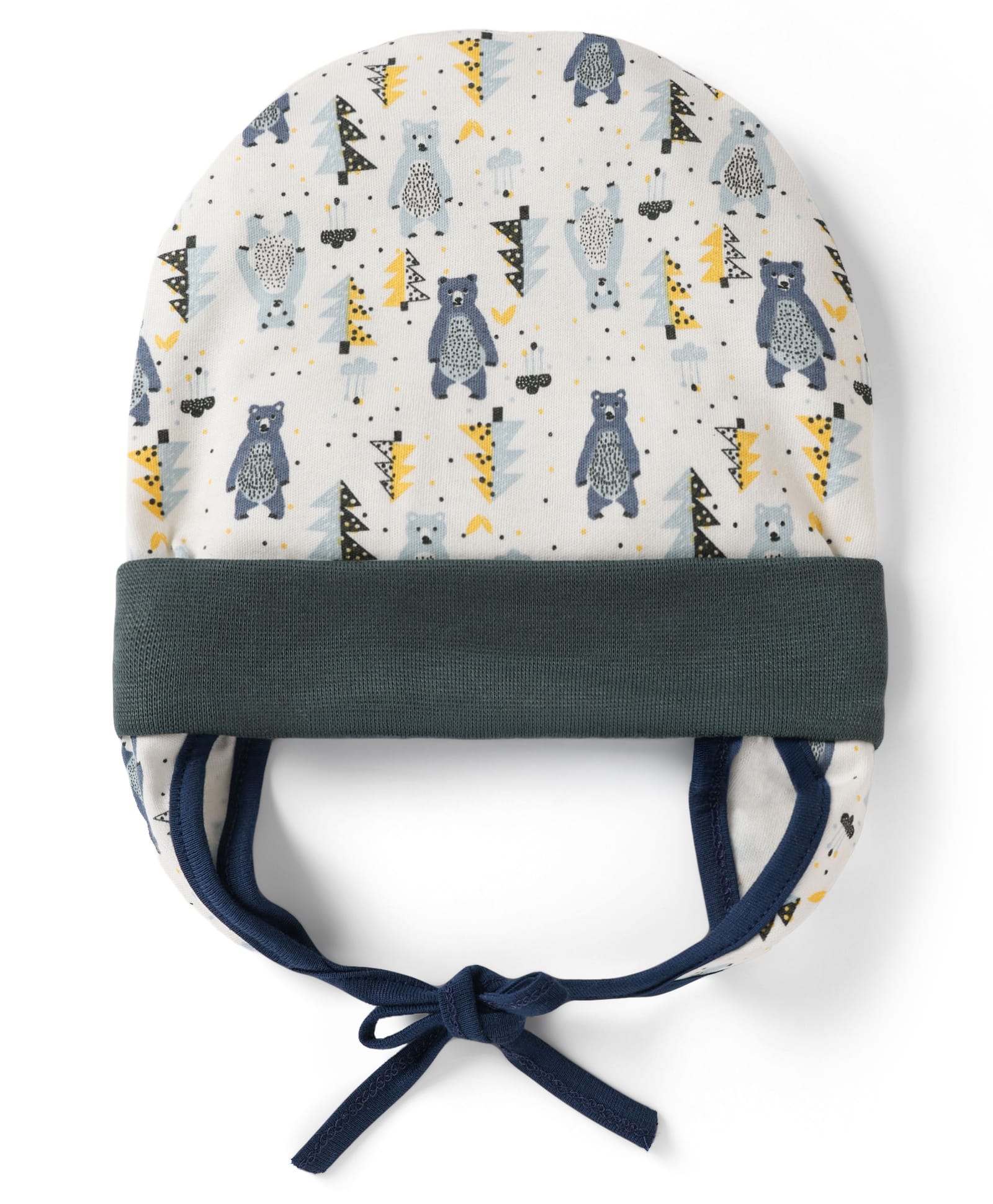 OHMS Single Jersey Knit Baby Caps With Bear Print Grey - Diameter 15 cm-picture-21