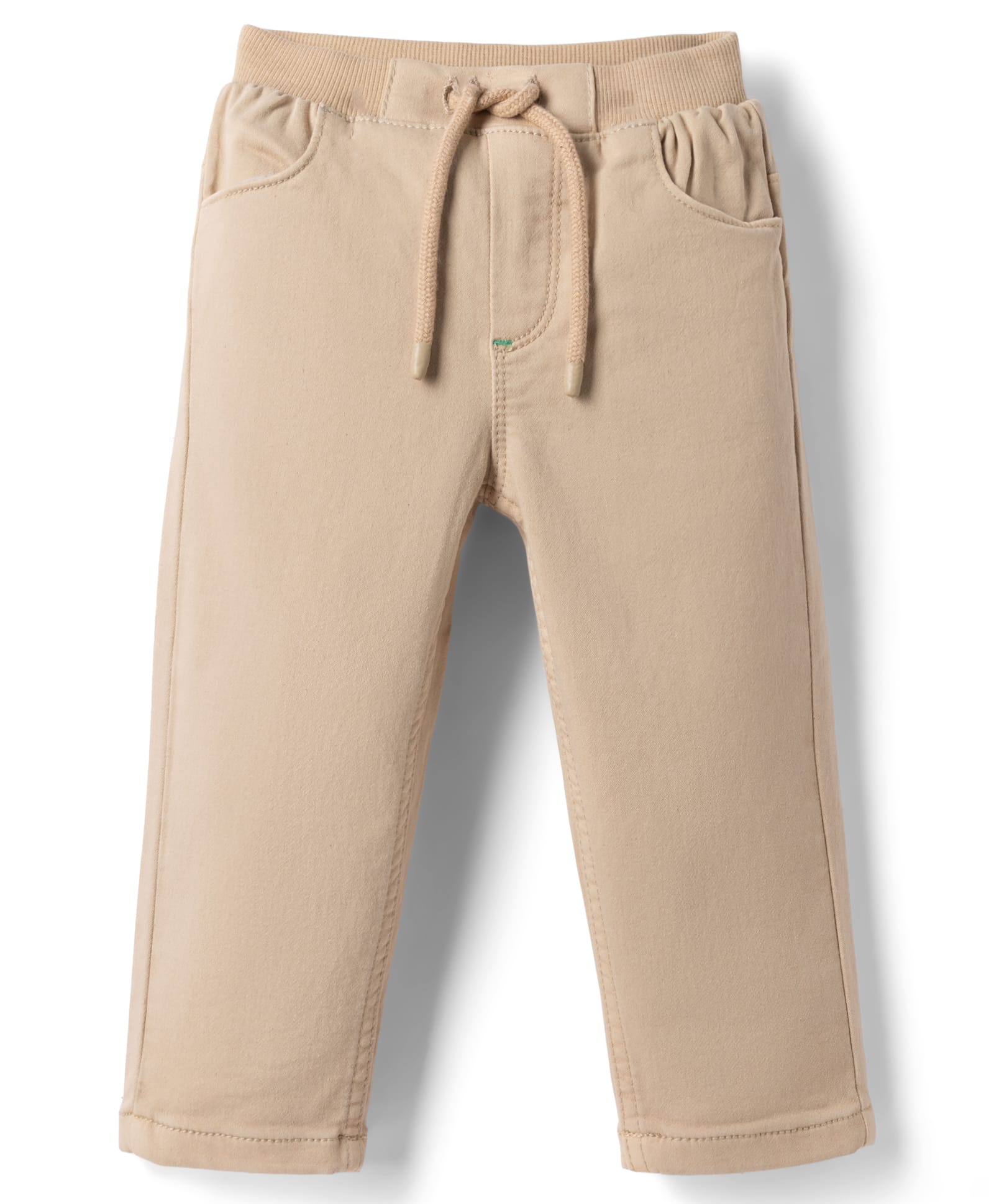 Babyhug Denim Full Length Solid Jeans With Stretch - Beige-picture-16