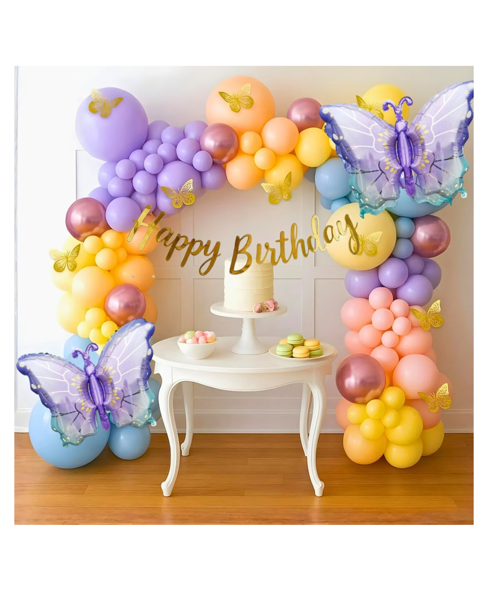 Puchku Butterfly Theme Birthday Decoration Kit for Girls with Pastel Theme - Pack of 120-image-20