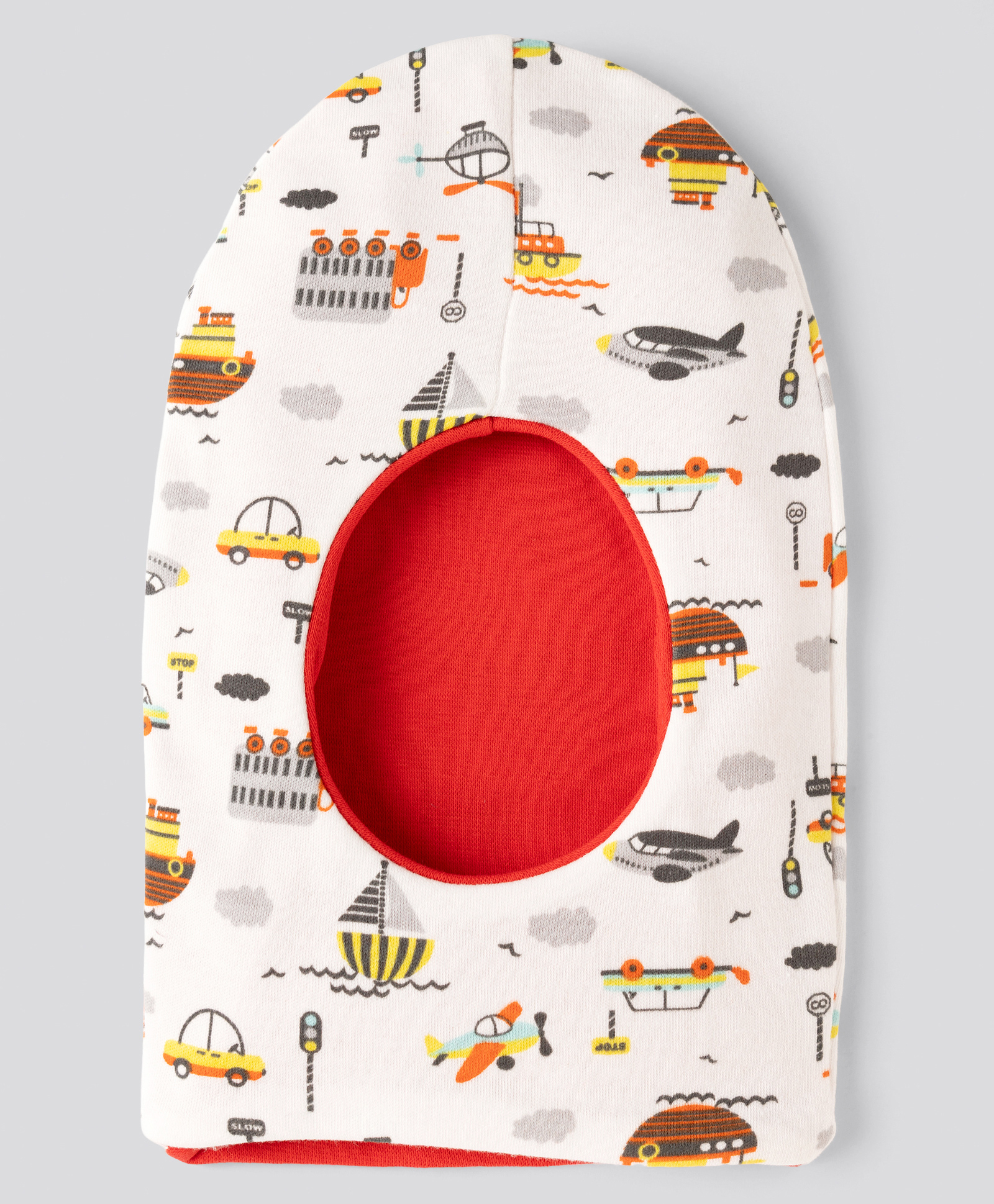 OHMS Single Jersey Knit Monkey Cap with Vehicle Print Red - Diameter 16.5 cm-image-28