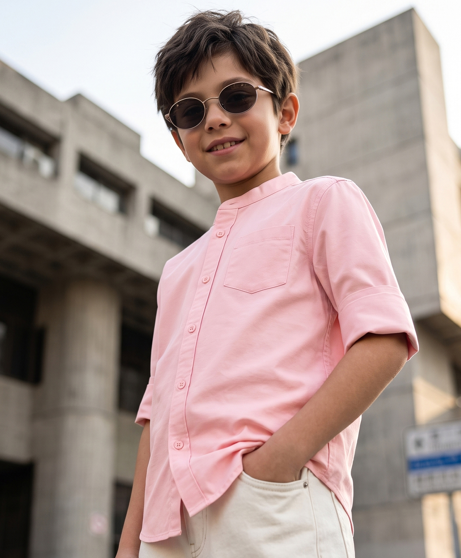 Pine Kids Cotton Woven Shirt with Full Sleeves in Pink for 7-8 Years-image-33