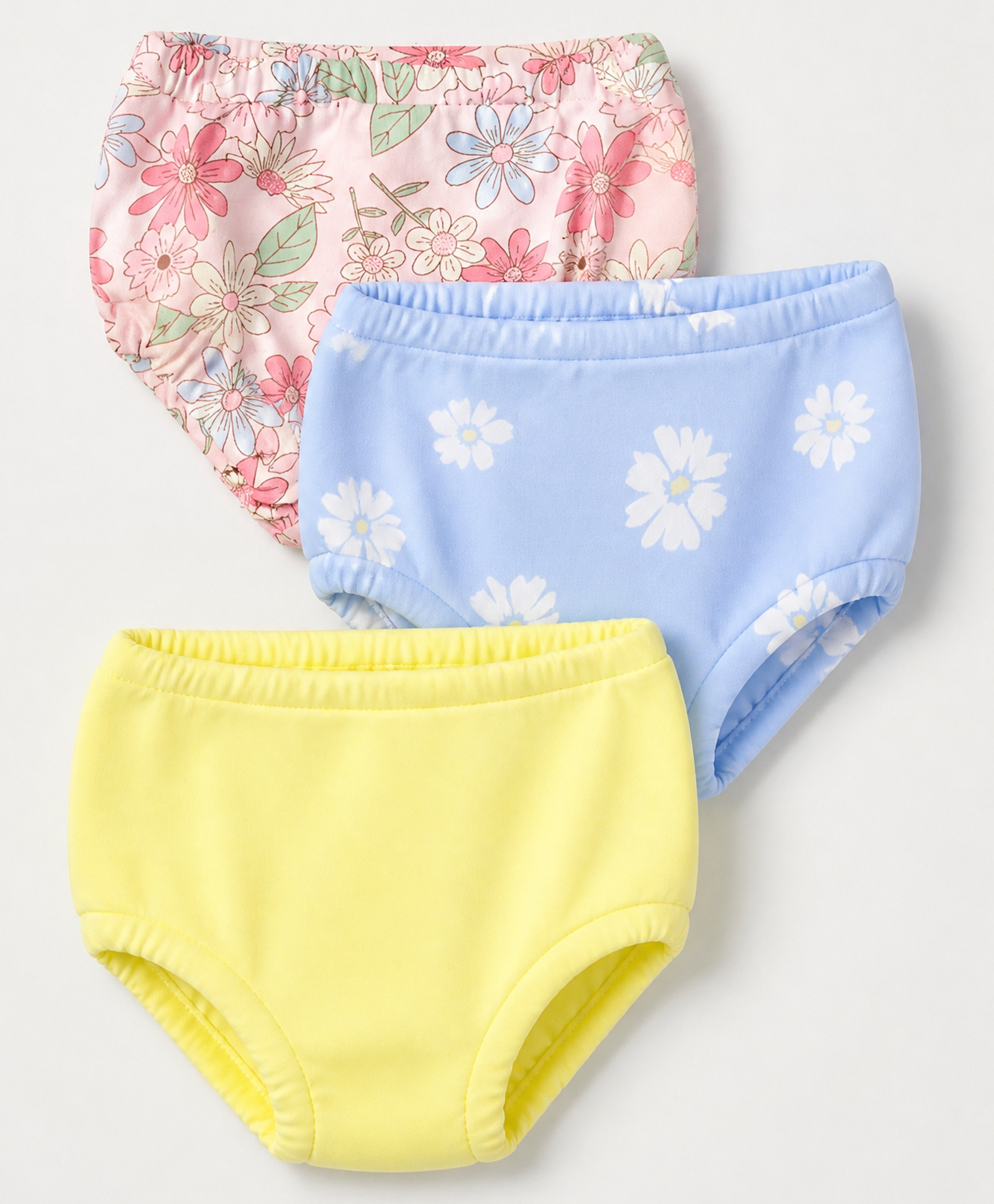 OHMS Single Jersey Knit Panties with Floral Print Pack of 3 - Yellow Light Blue Baby Pink-picture-20